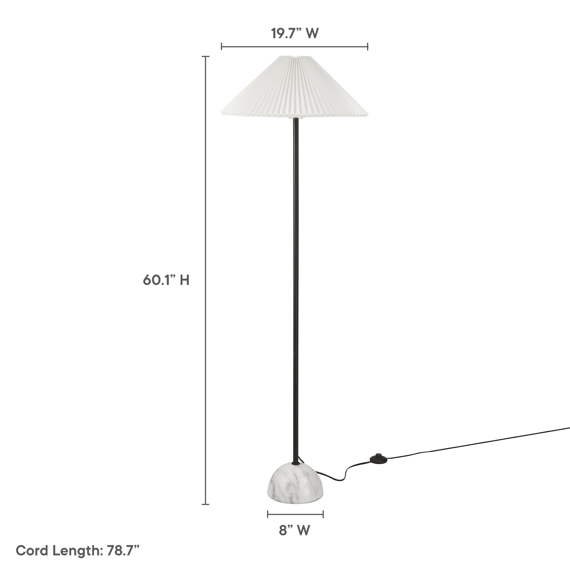 Illusion Marble Dome Floor Lamp, Black