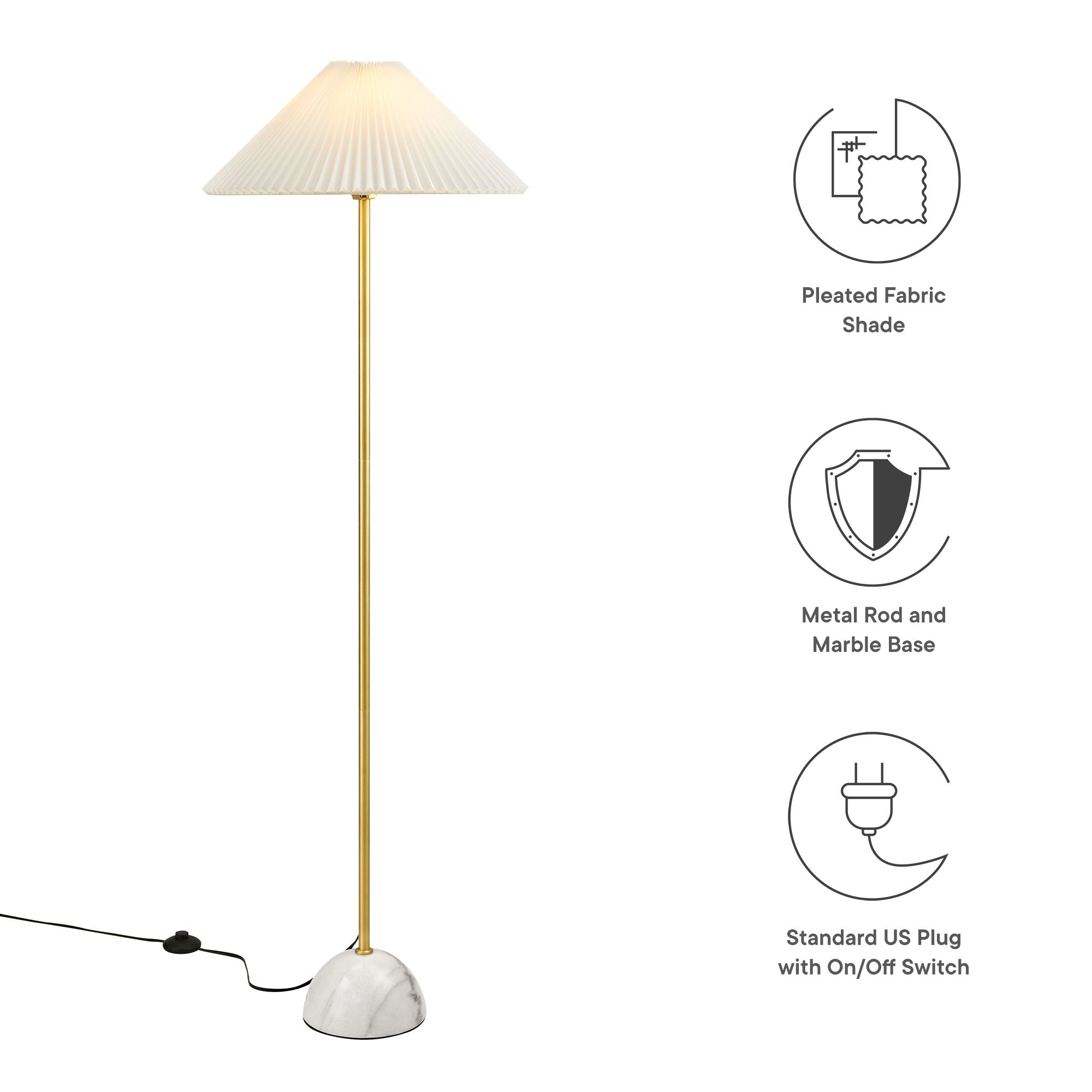 Illusion Marble Dome Floor Lamp, Brass
