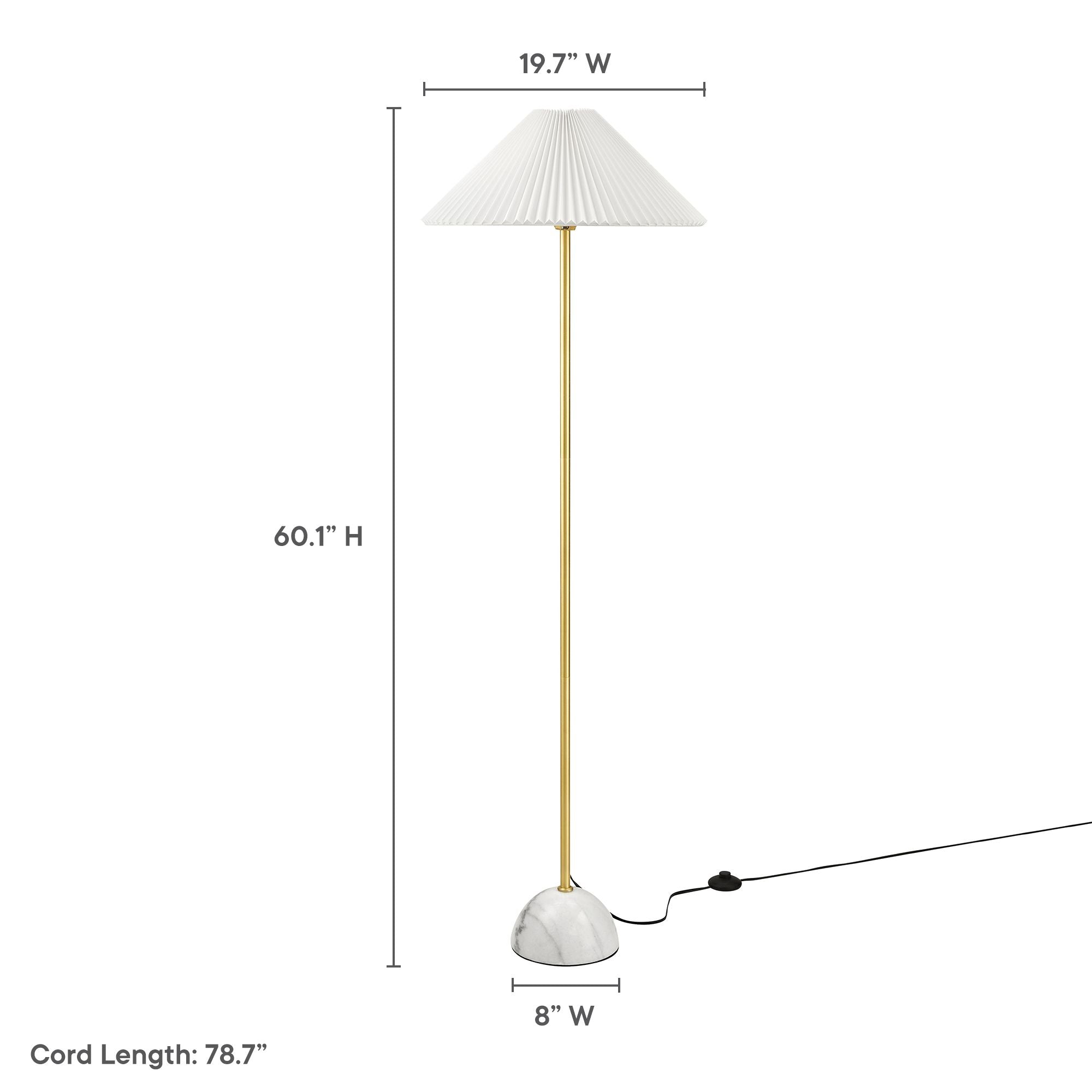 Illusion Marble Dome Floor Lamp, Brass