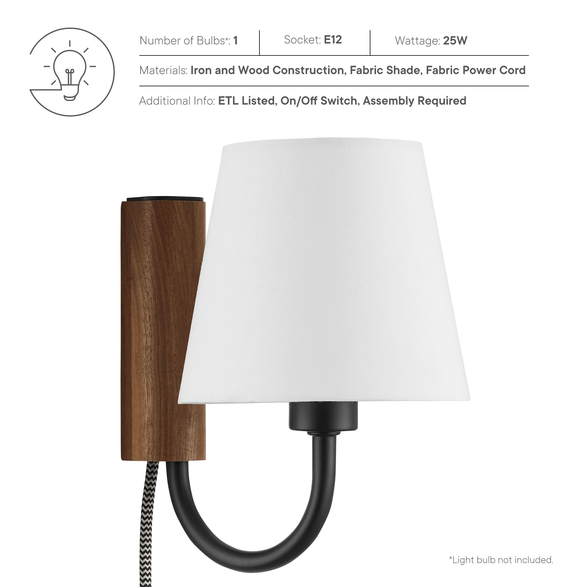Sunlit Swivel Wall Sconce, Walnut Black
