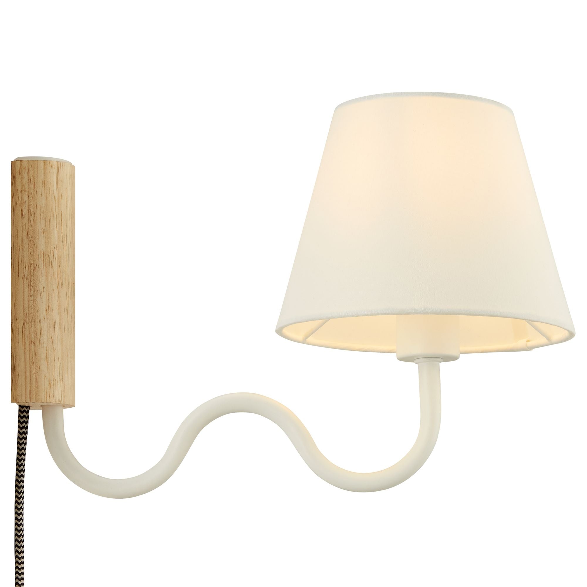 Sunlit Squiggle Arm Wall Sconce, Natural White