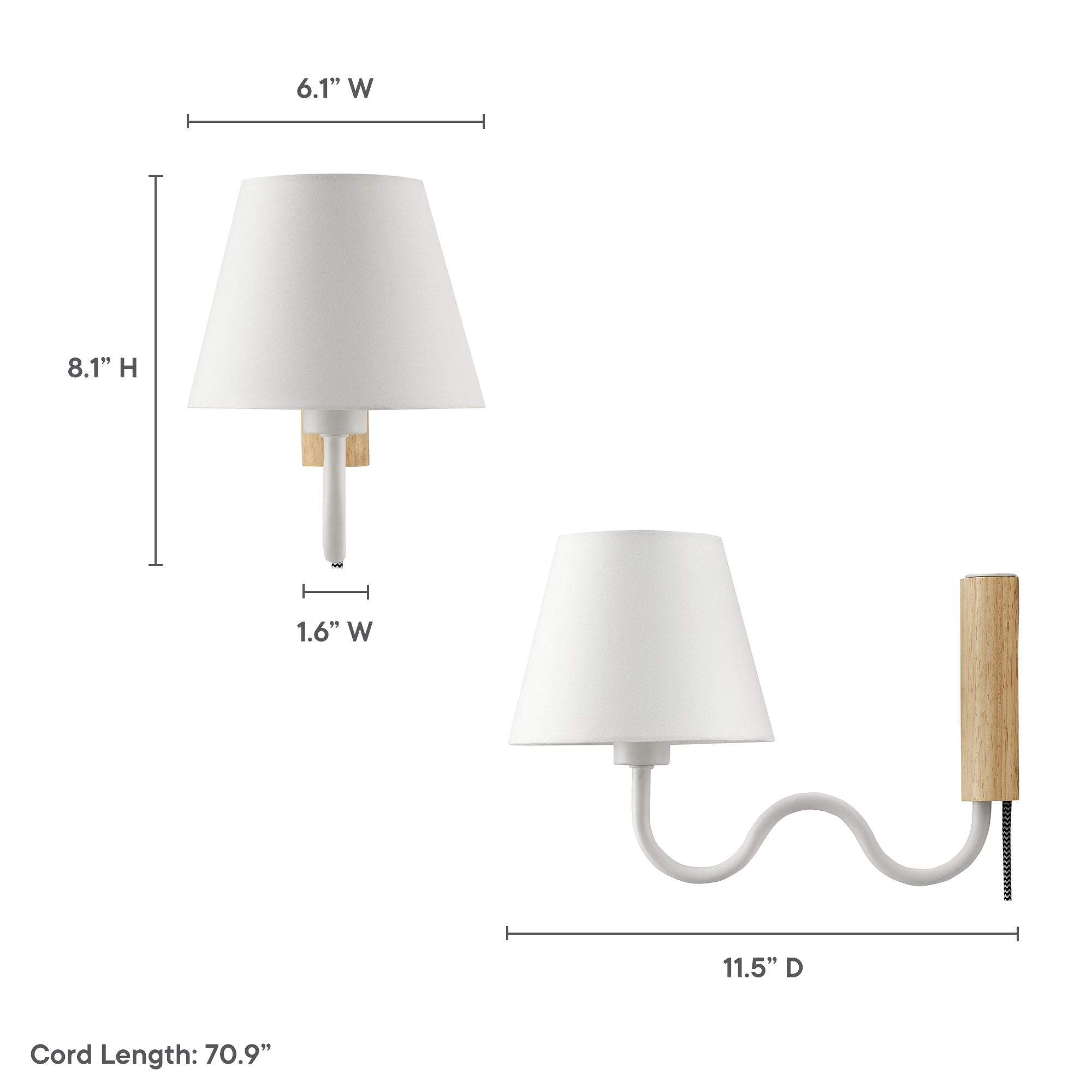 Sunlit Squiggle Arm Wall Sconce, Natural White