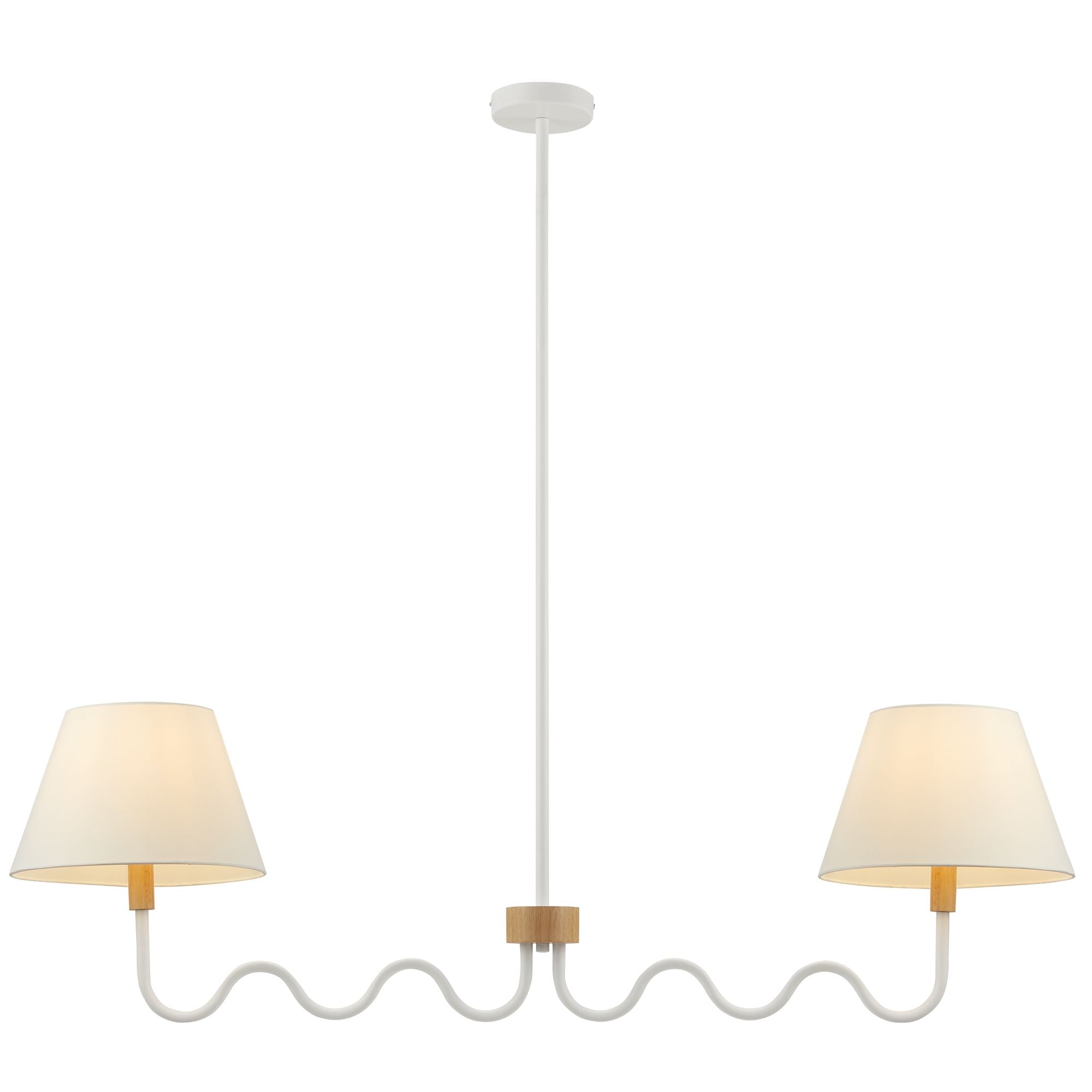 Sunlit Squiggle 2-Arm Pendant Light, Natural White