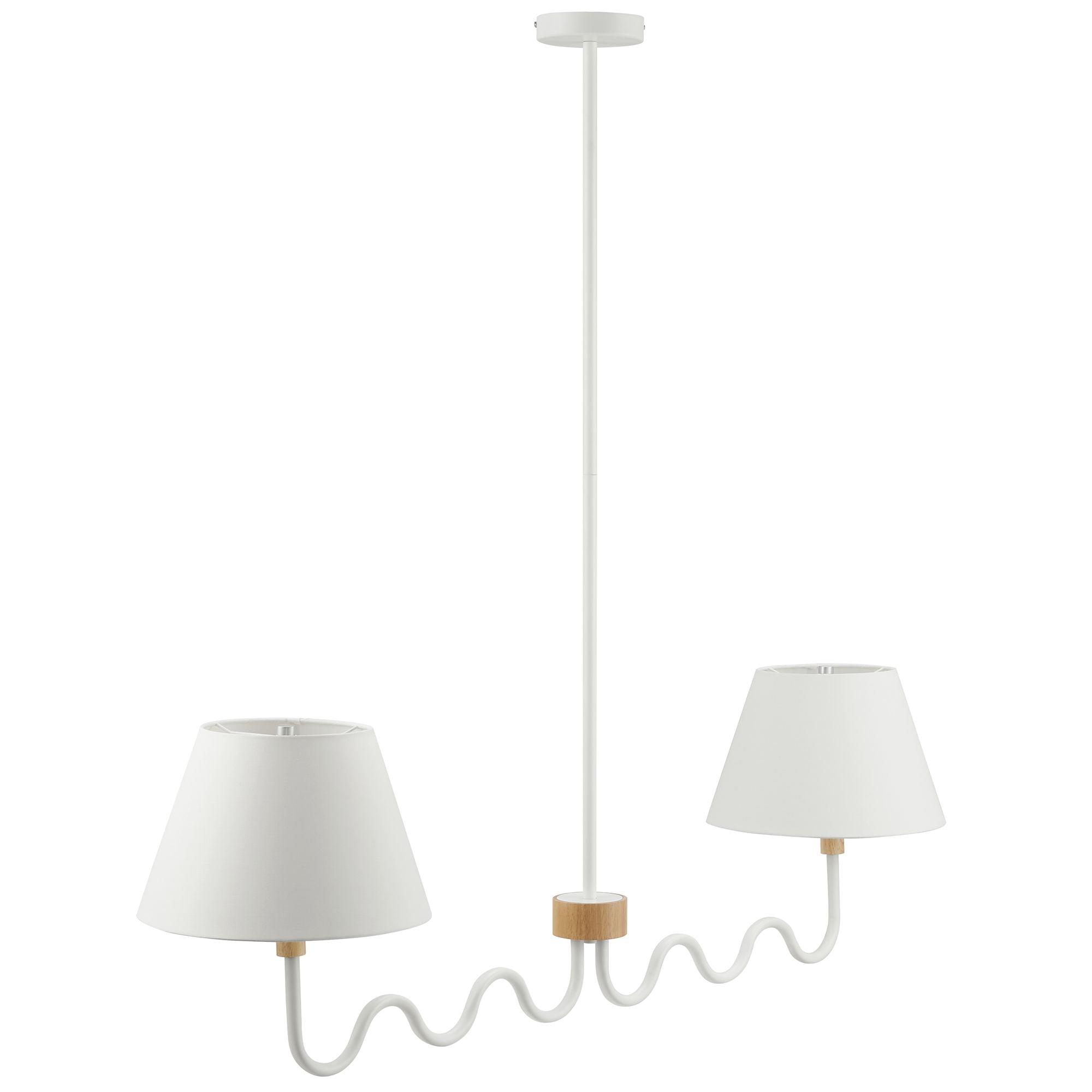 Sunlit Squiggle 2-Arm Pendant Light, Natural White