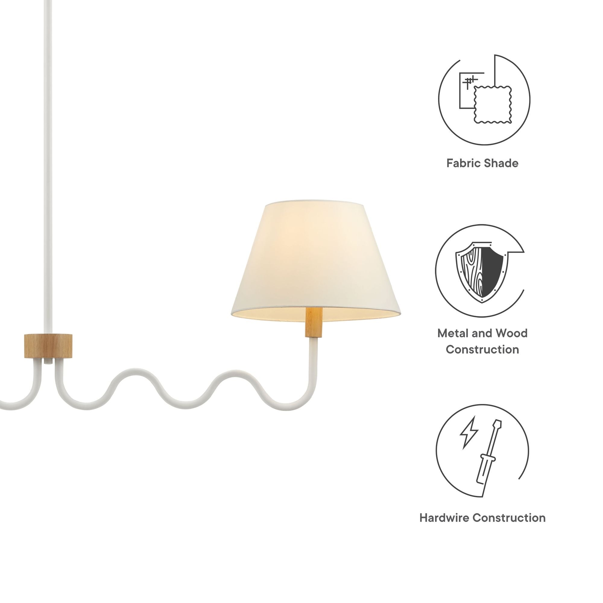 Sunlit Squiggle 2-Arm Pendant Light, Natural White