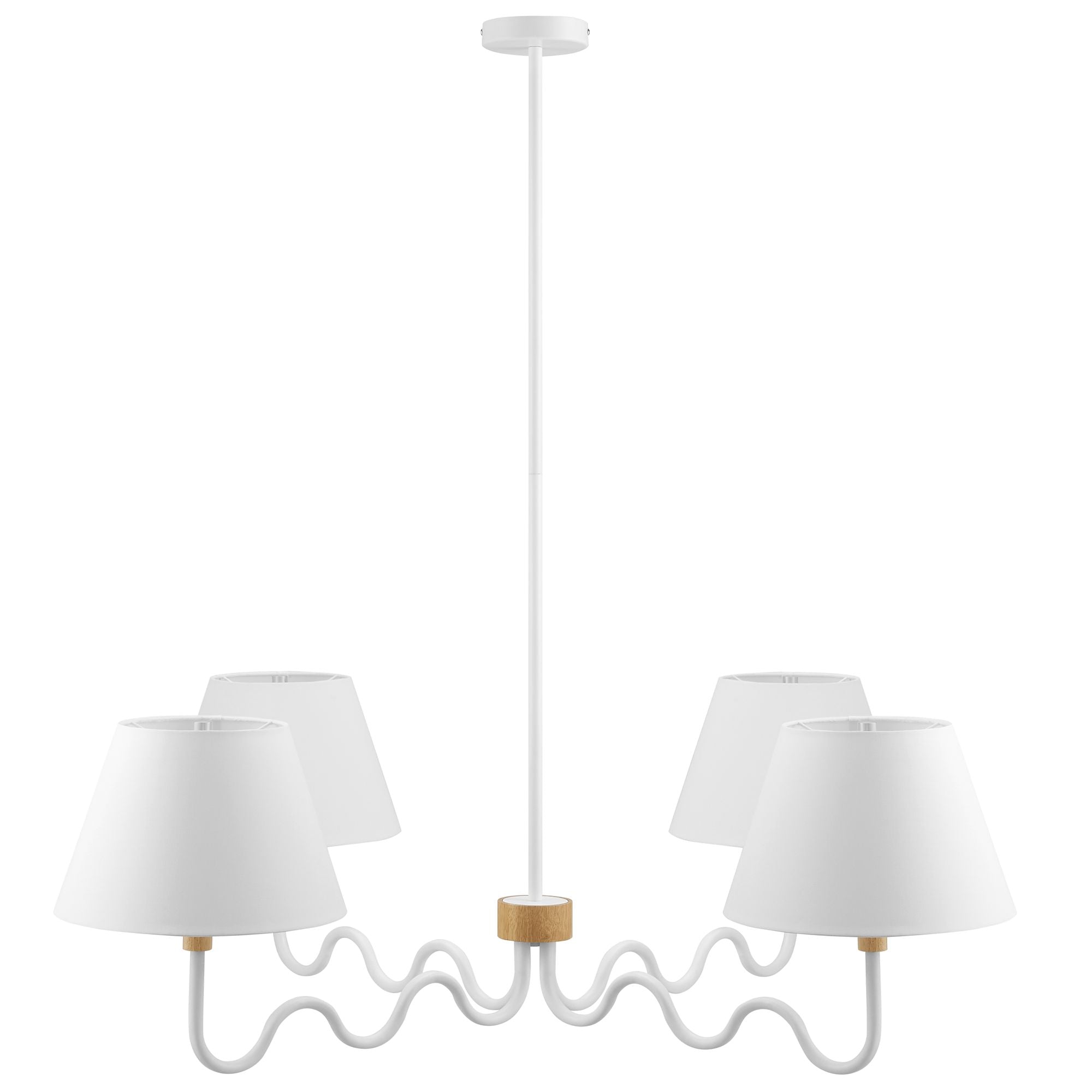 Sunlit Squiggle 4-Arm Pendant Light, Natural White
