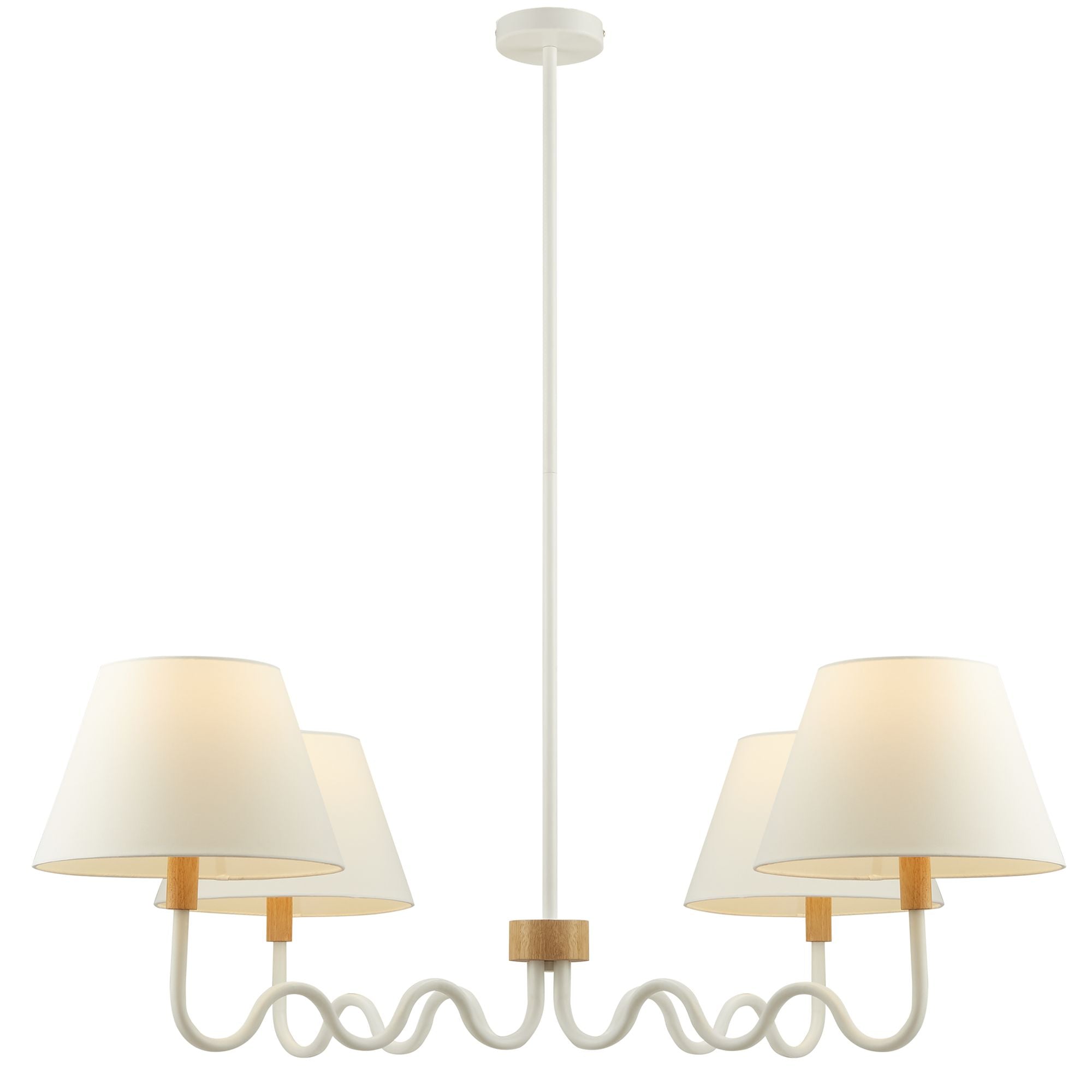 Sunlit Squiggle 4-Arm Pendant Light, Natural White