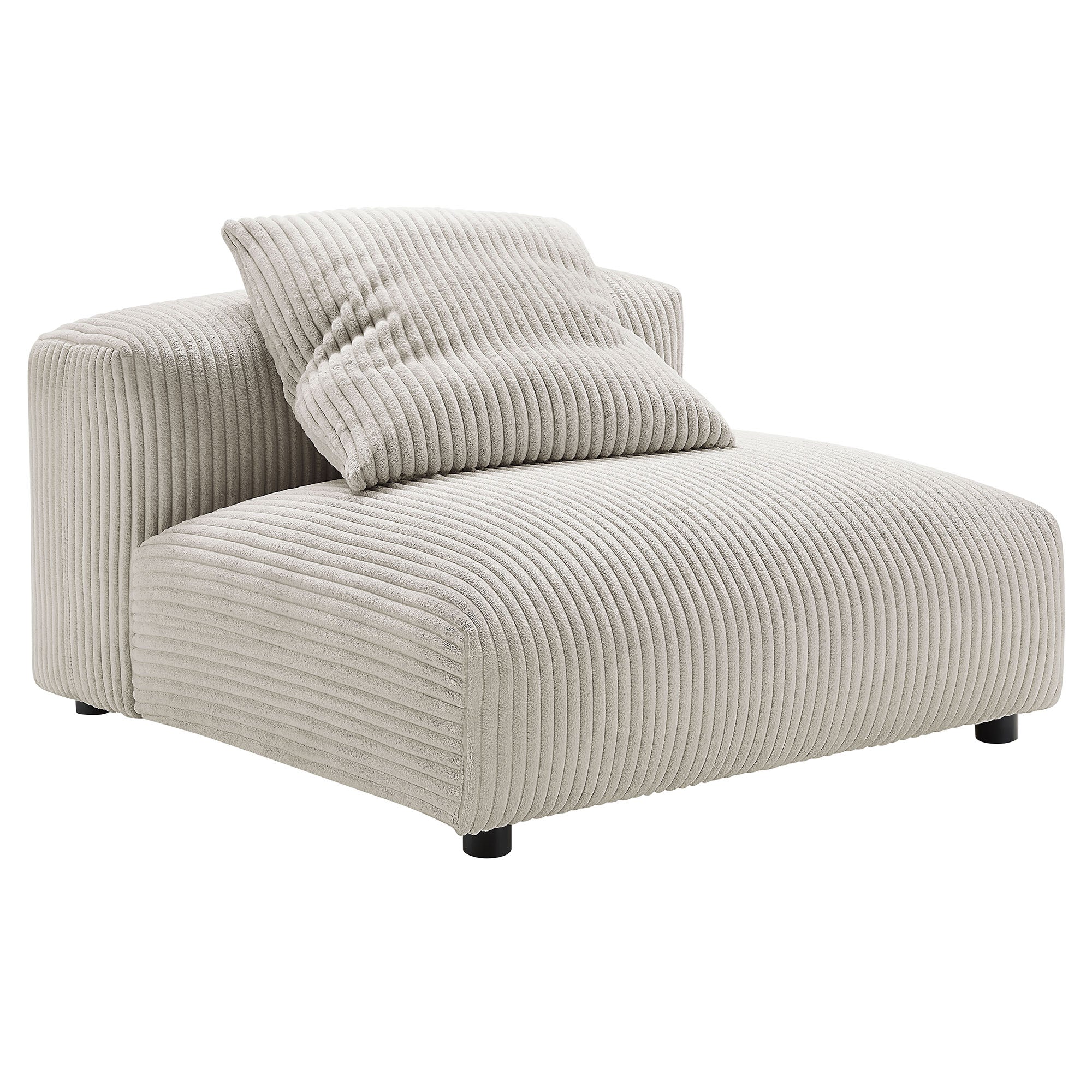 Solace 4-Piece Modular Corduroy Upholstered Sectional Sofa, Almond