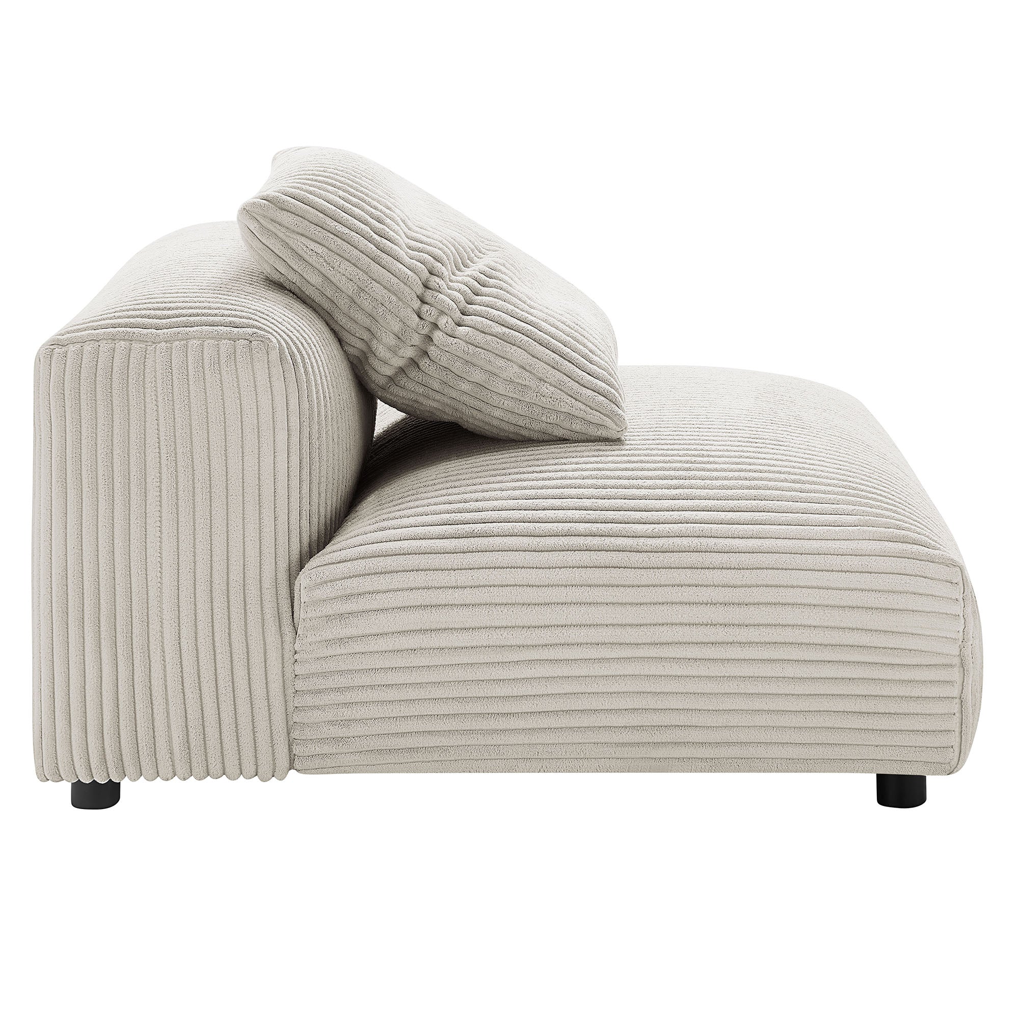 Solace 4-Piece Modular Corduroy Upholstered Sectional Sofa, Almond