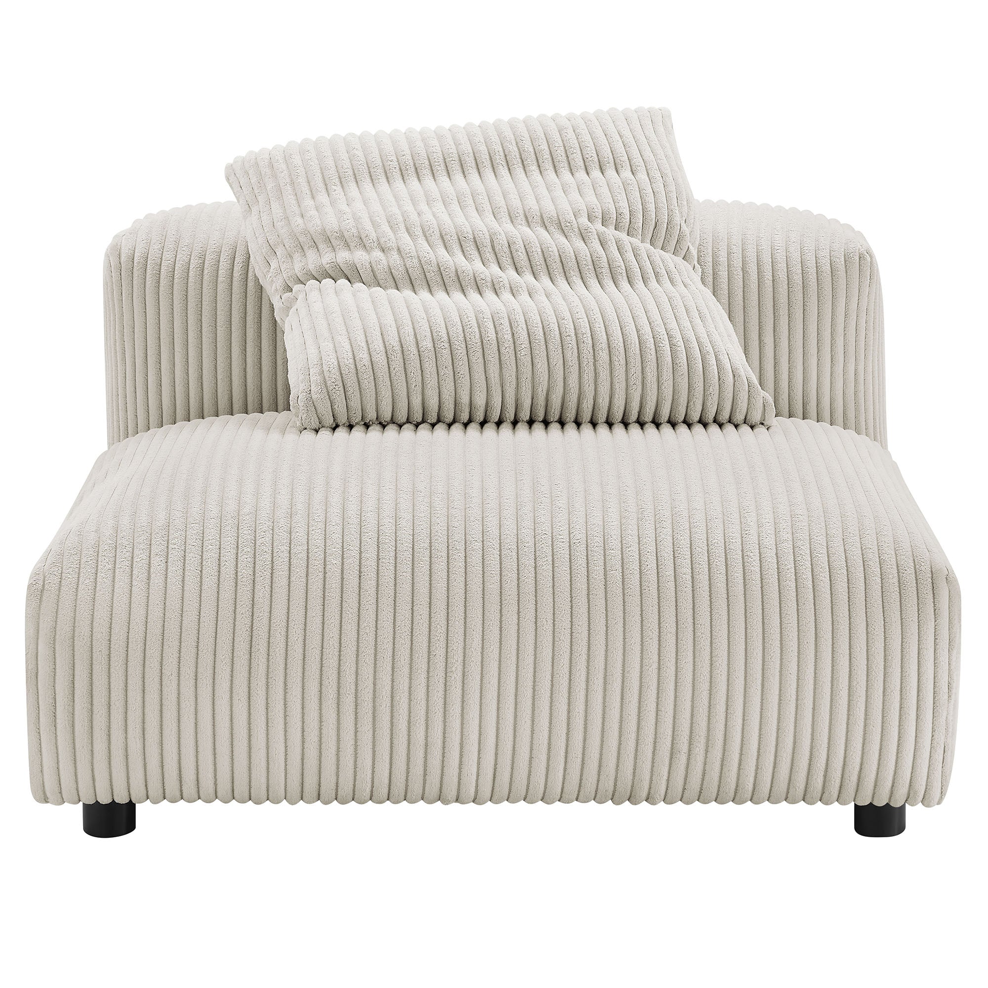 Solace 4-Piece Modular Corduroy Upholstered Sectional Sofa, Almond