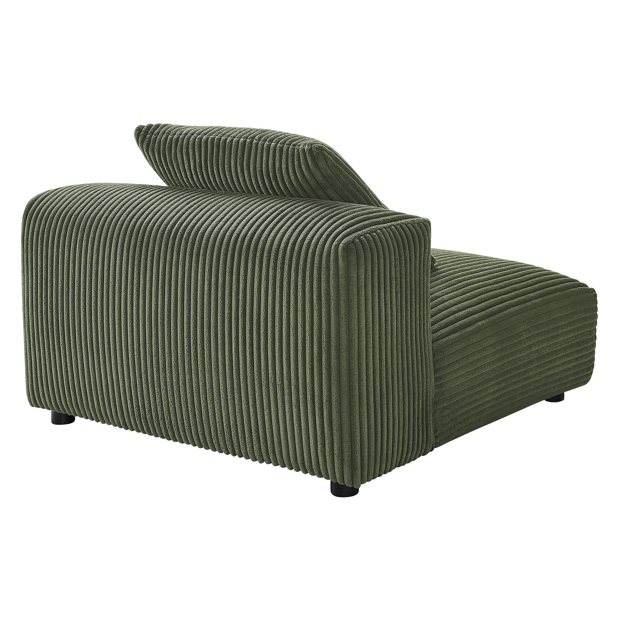 Solace Modular Corduroy Upholstered Armless Chair, Fern