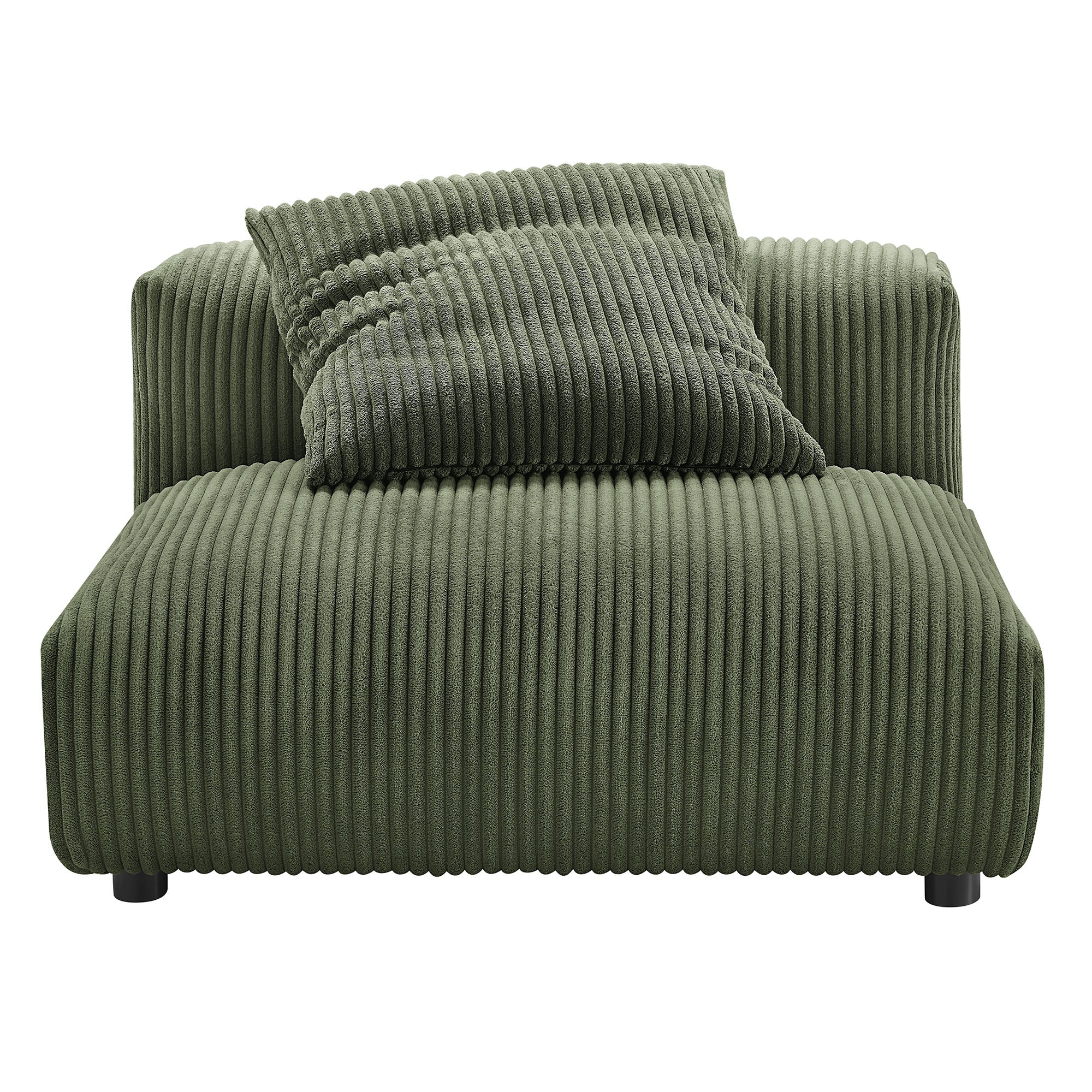Solace Modular Corduroy Upholstered Armless Chair, Fern