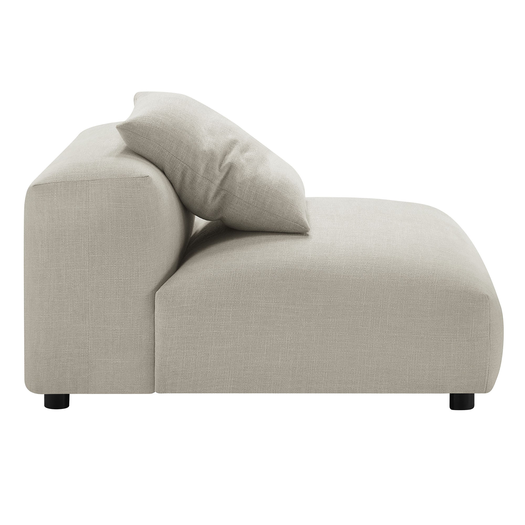 Solace 4-Piece Modular Upholstered Fabric Sectional Sofa With Ottoman, Linen