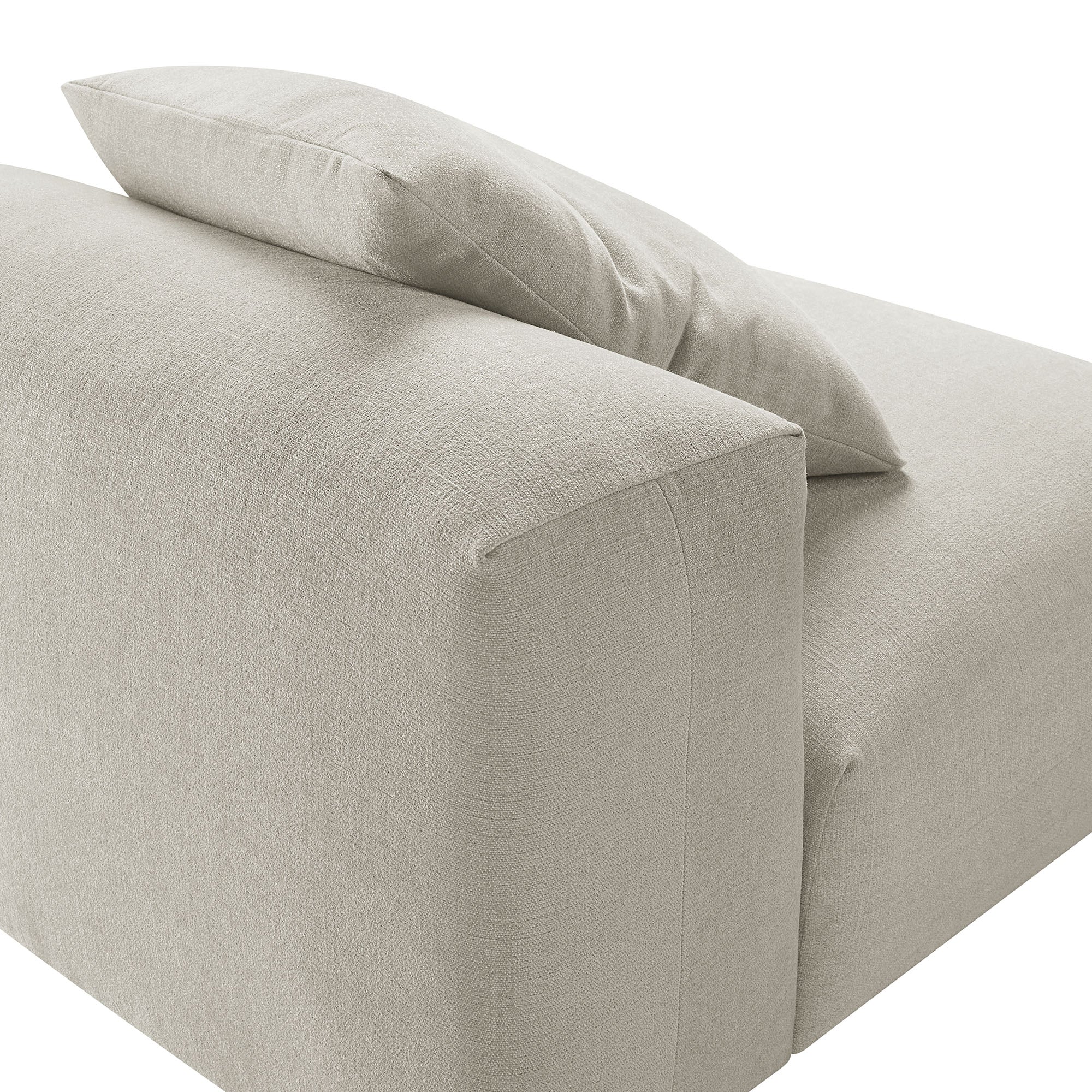 Solace Modular Upholstered Fabric Armless Chair, Linen