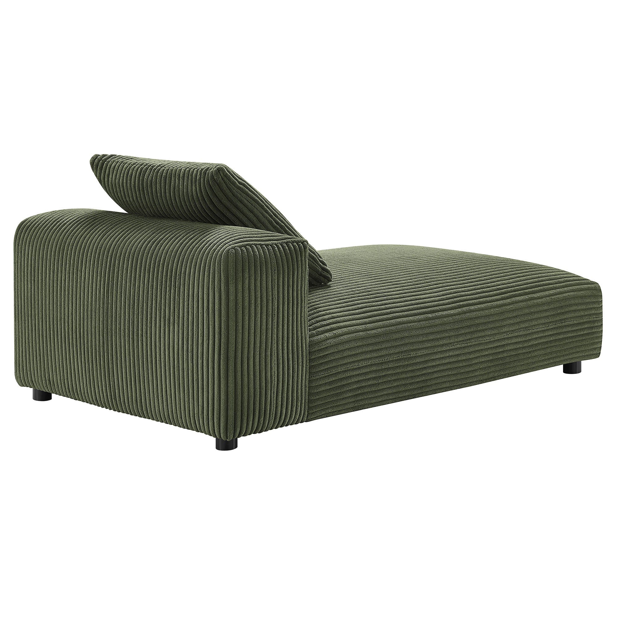 Solace Modular Corduroy Upholstered Armless Chaise Lounge, Fern