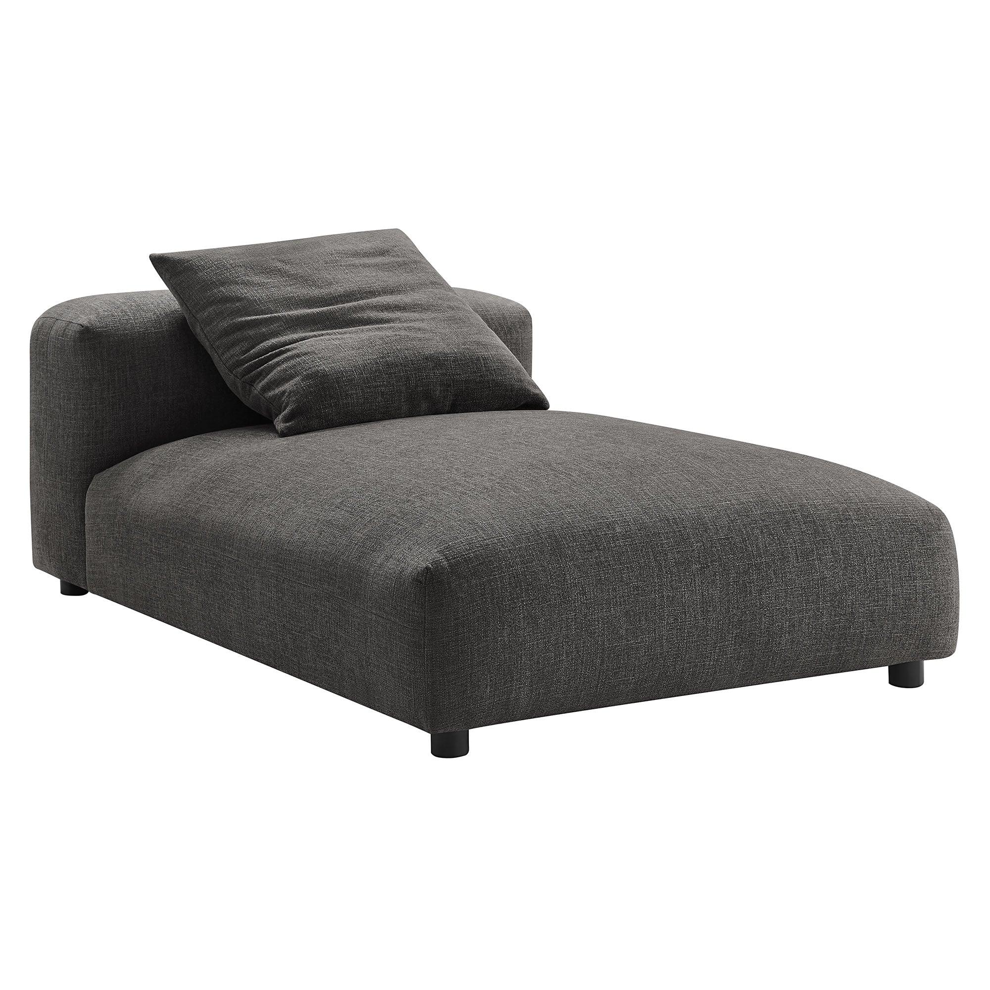 Solace 2-Piece Modular Upholstered Fabric Sectional Sofa With Chaise, Charcoal