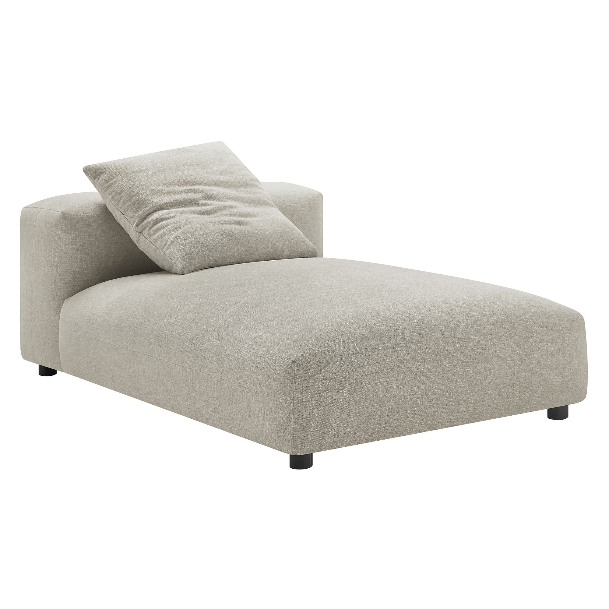 Solace 4-Piece Modular Upholstered Fabric Sectional Sofa With Ottoman, Linen