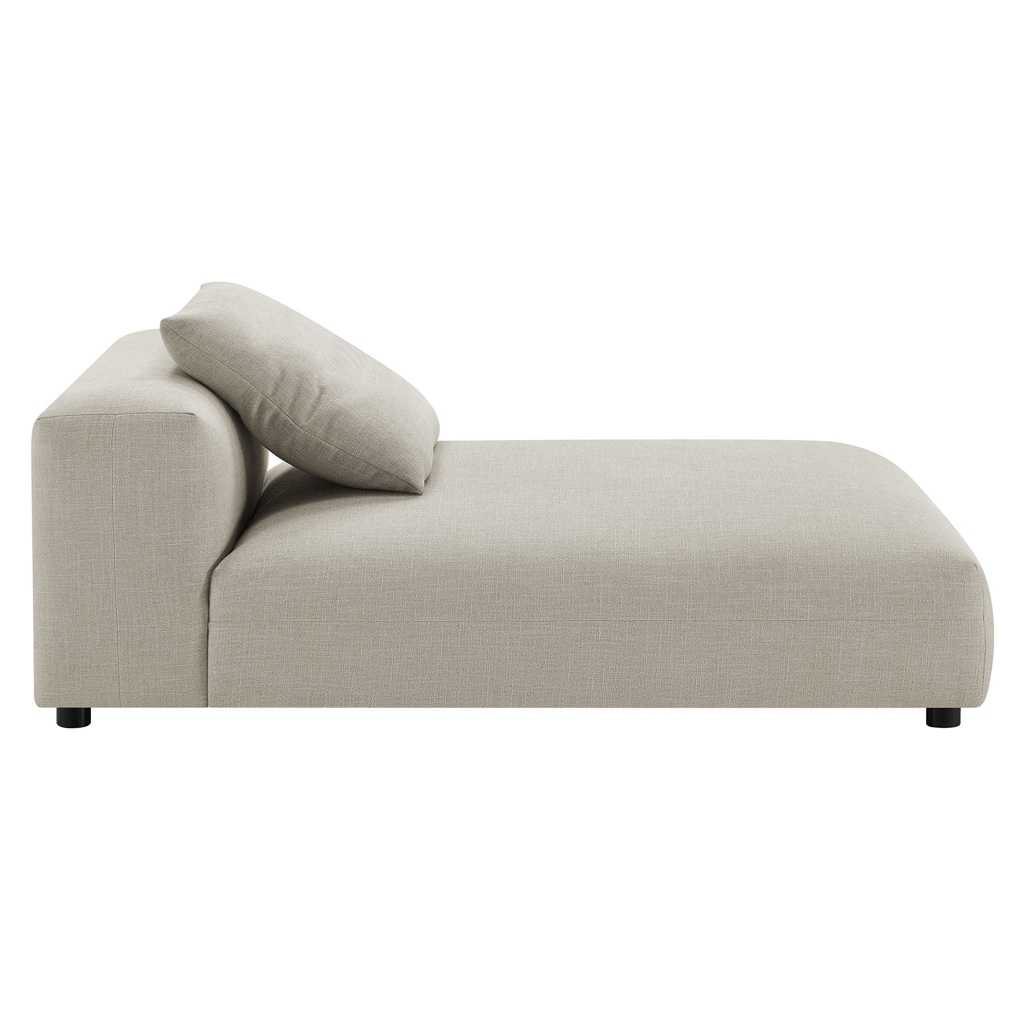 Solace 4-Piece Modular Upholstered Fabric Sectional Sofa With Ottoman, Linen