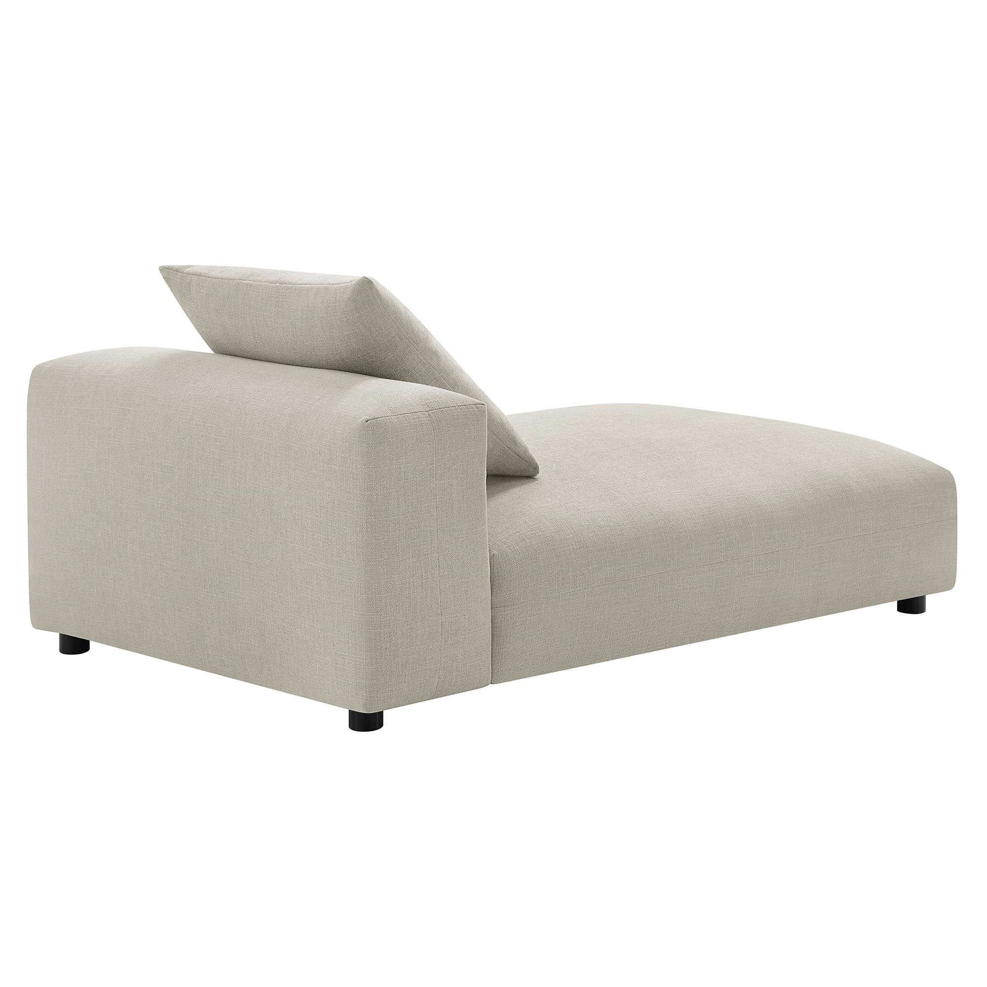 Solace Modular Upholstered Fabric Armless Chaise Lounge, Linen