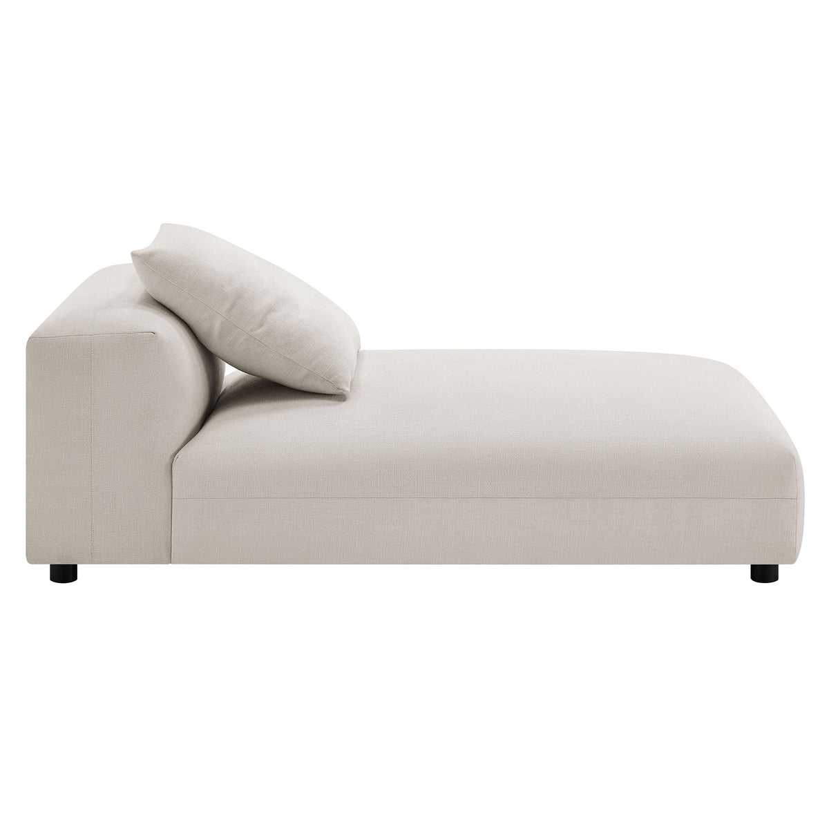 Solace Modular Upholstered Fabric Armless Chaise Lounge, Salt
