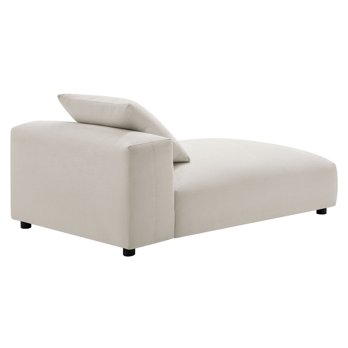 Solace Modular Upholstered Fabric Armless Chaise Lounge, Salt