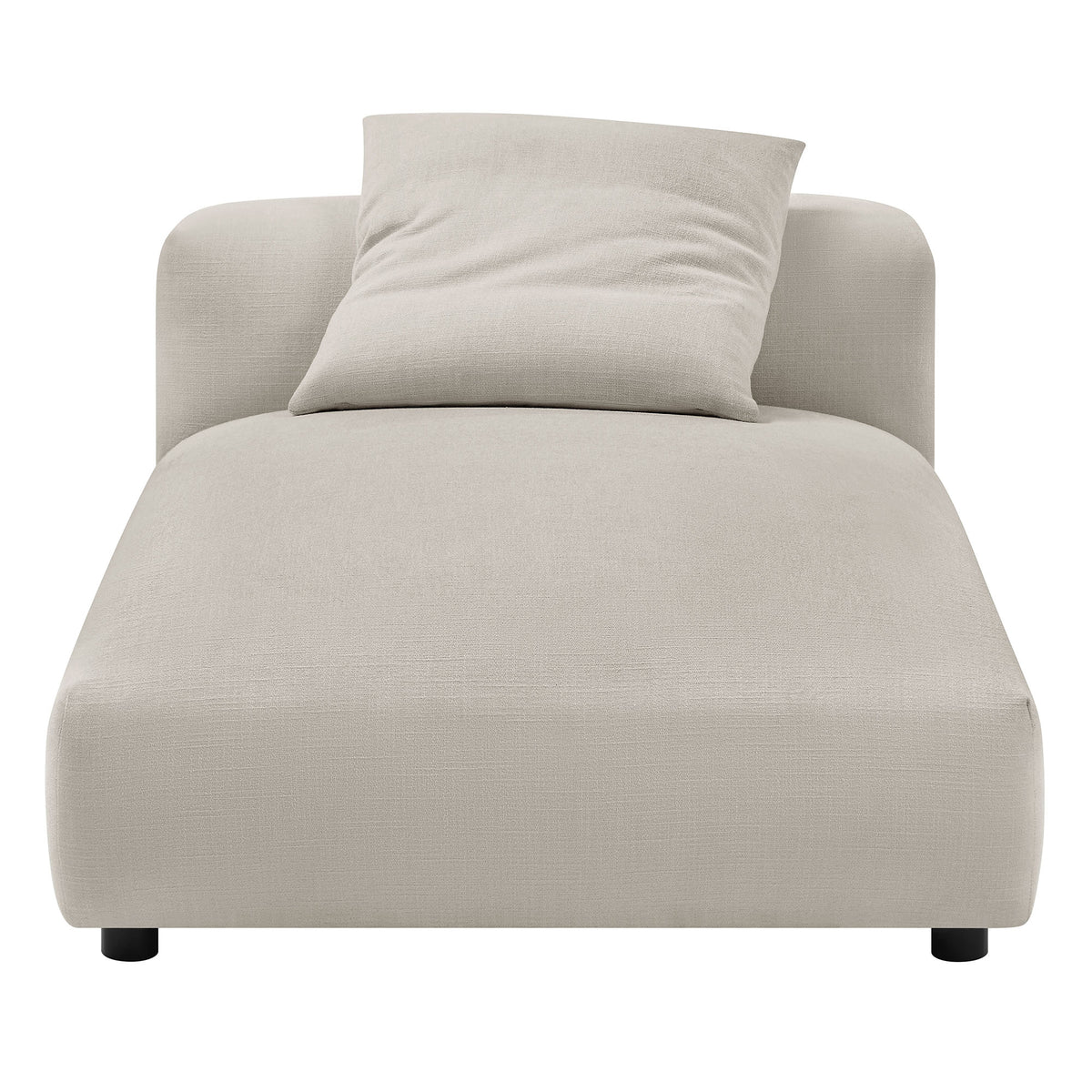 Solace Modular Upholstered Fabric Armless Chaise Lounge, Salt