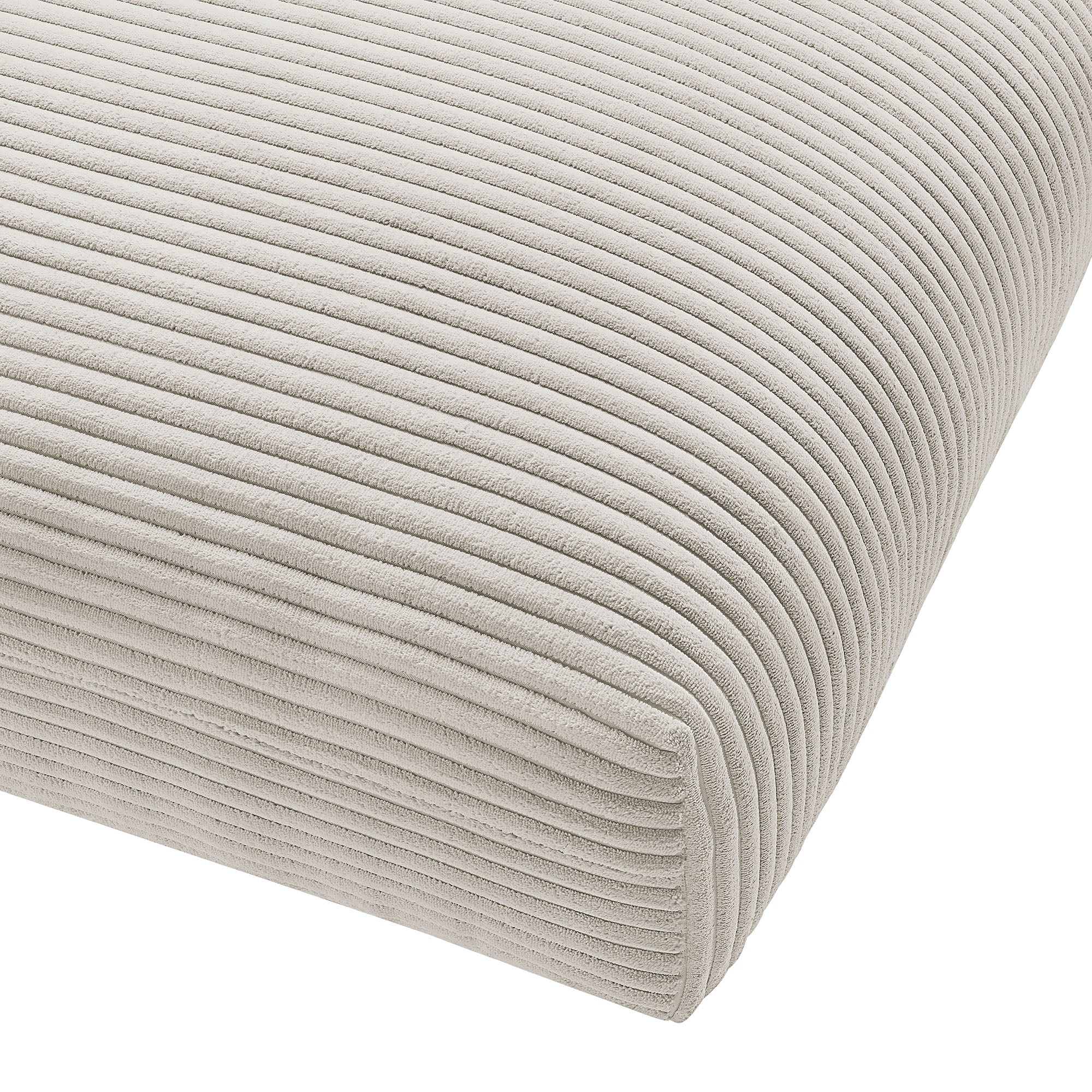 Solace Modular Corduroy Upholstered Ottoman, Almond