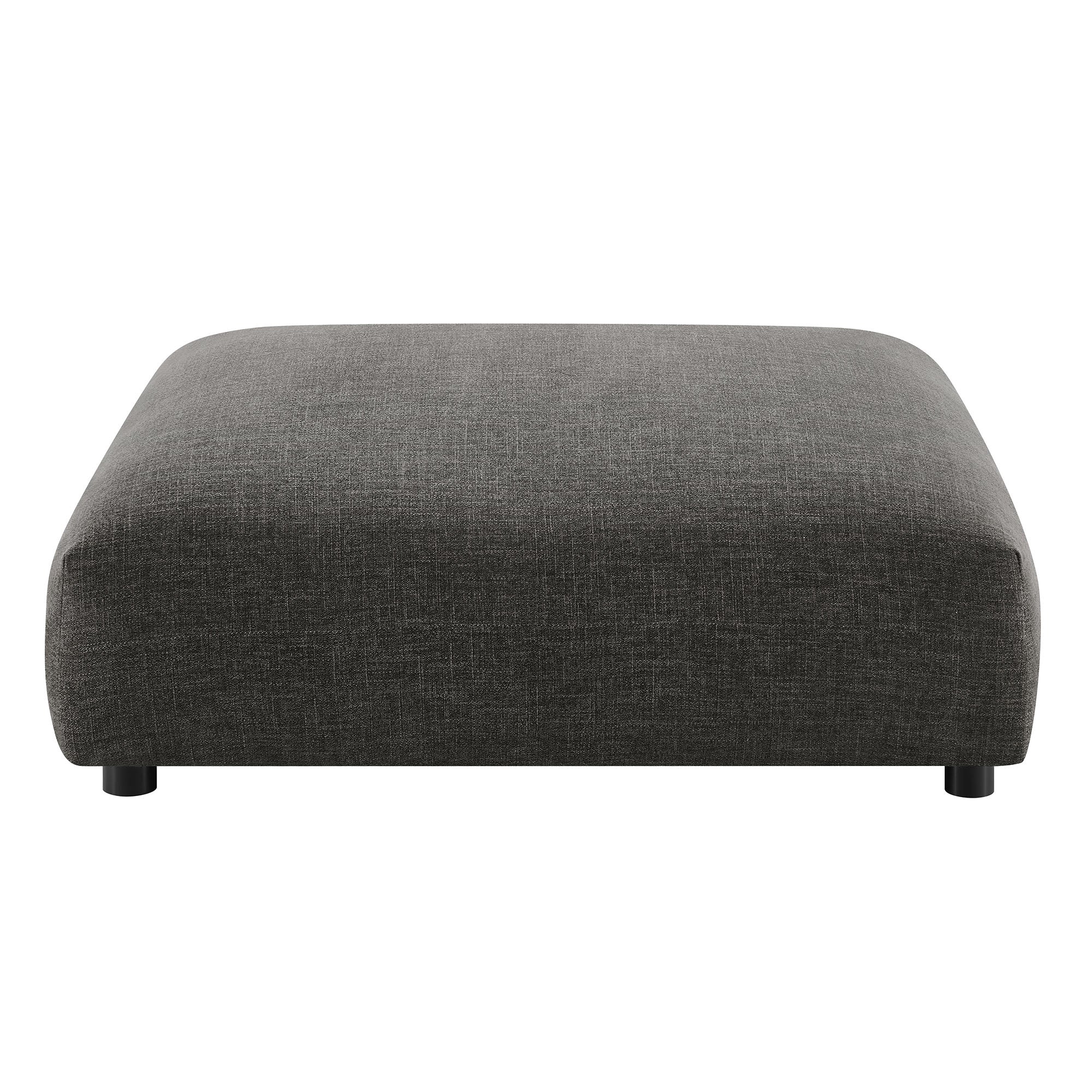 Solace Modular Upholstered Fabric Ottoman, Charcoal