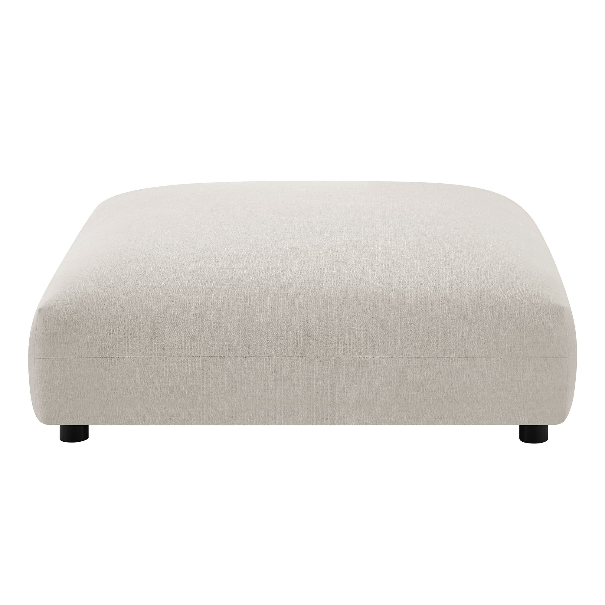 Solace Modular Upholstered Fabric Armless Loveseat and Ottoman Set, Salt