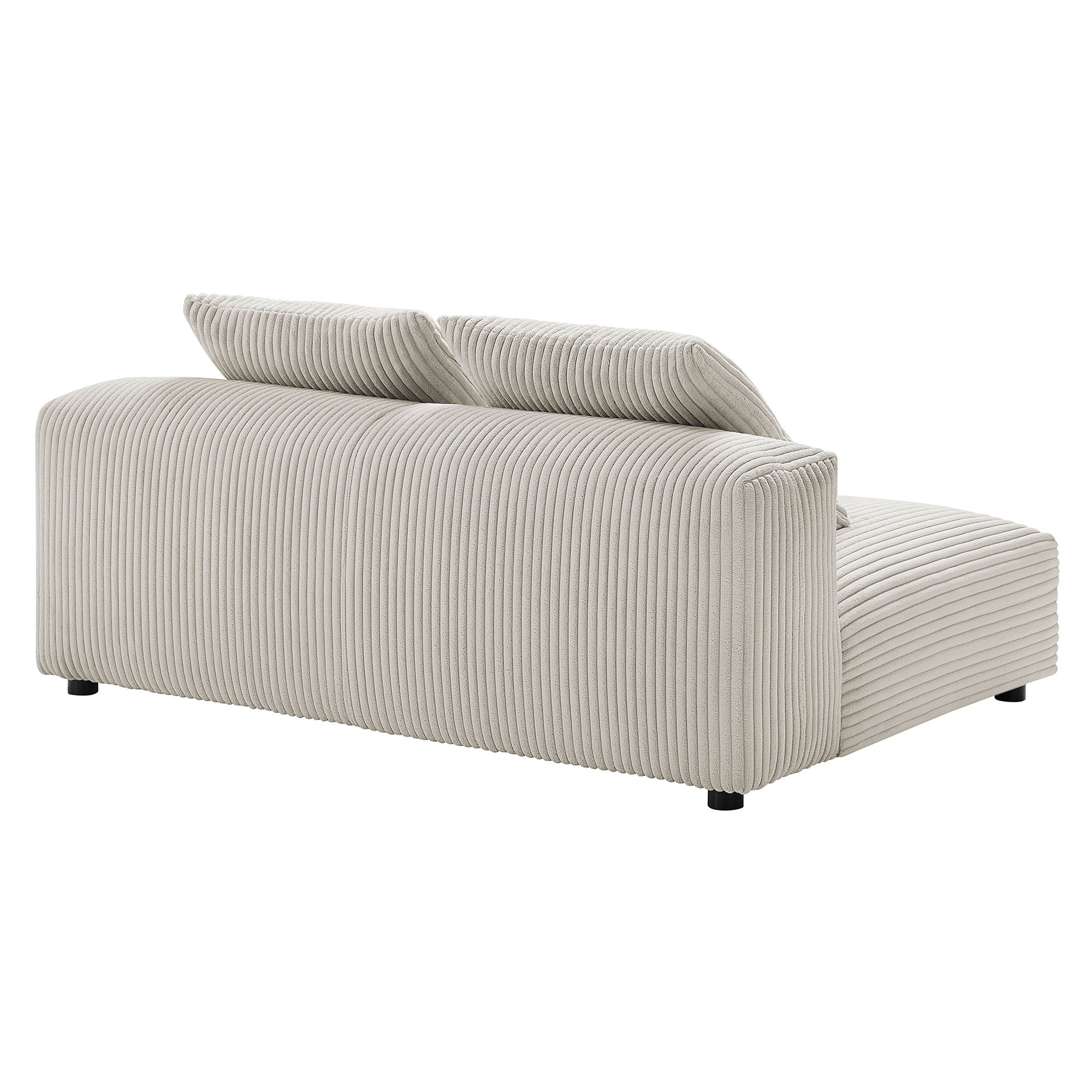 Solace Modular Corduroy Upholstered Armless Loveseat, Almond