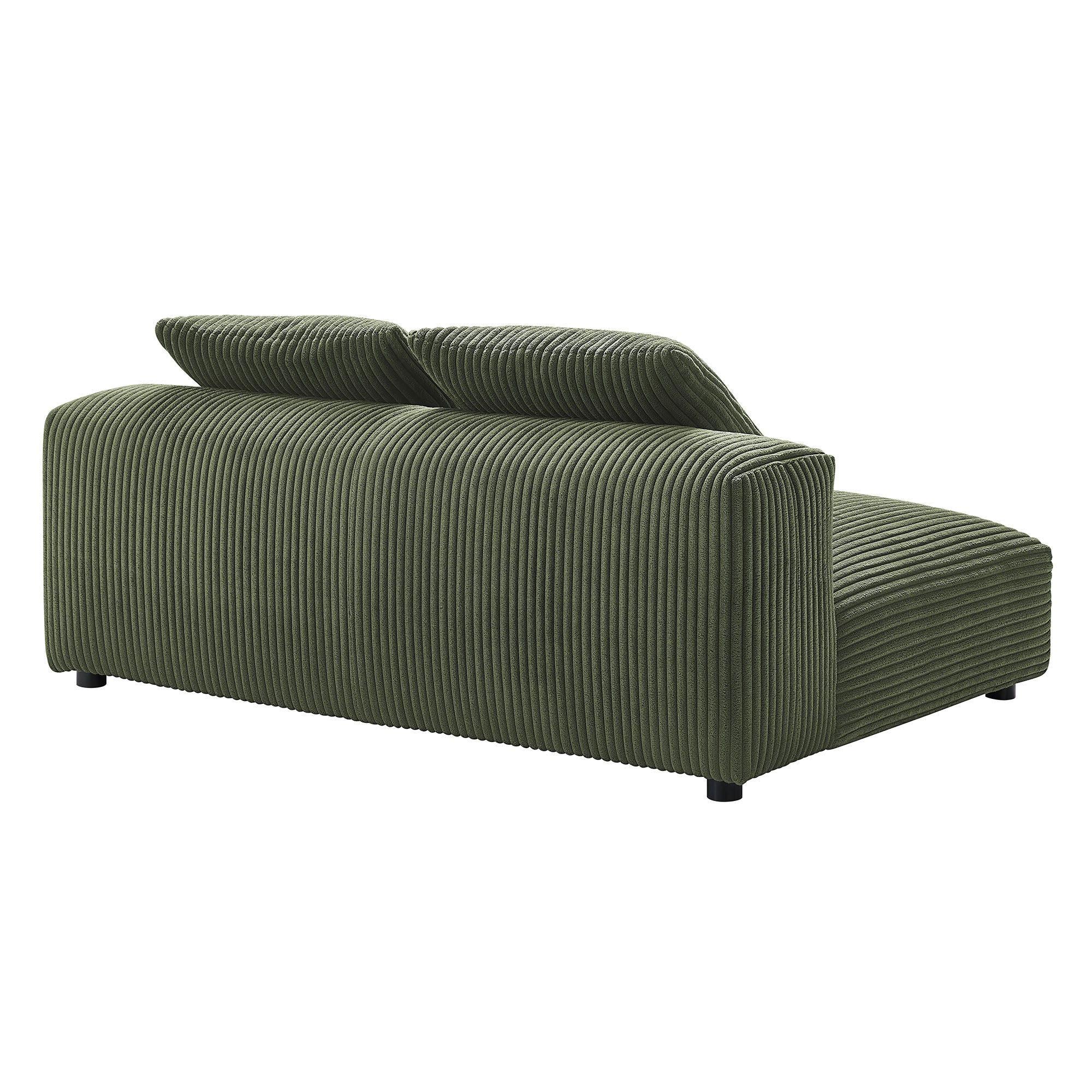 Solace Modular Corduroy Upholstered Armless Loveseat, Fern