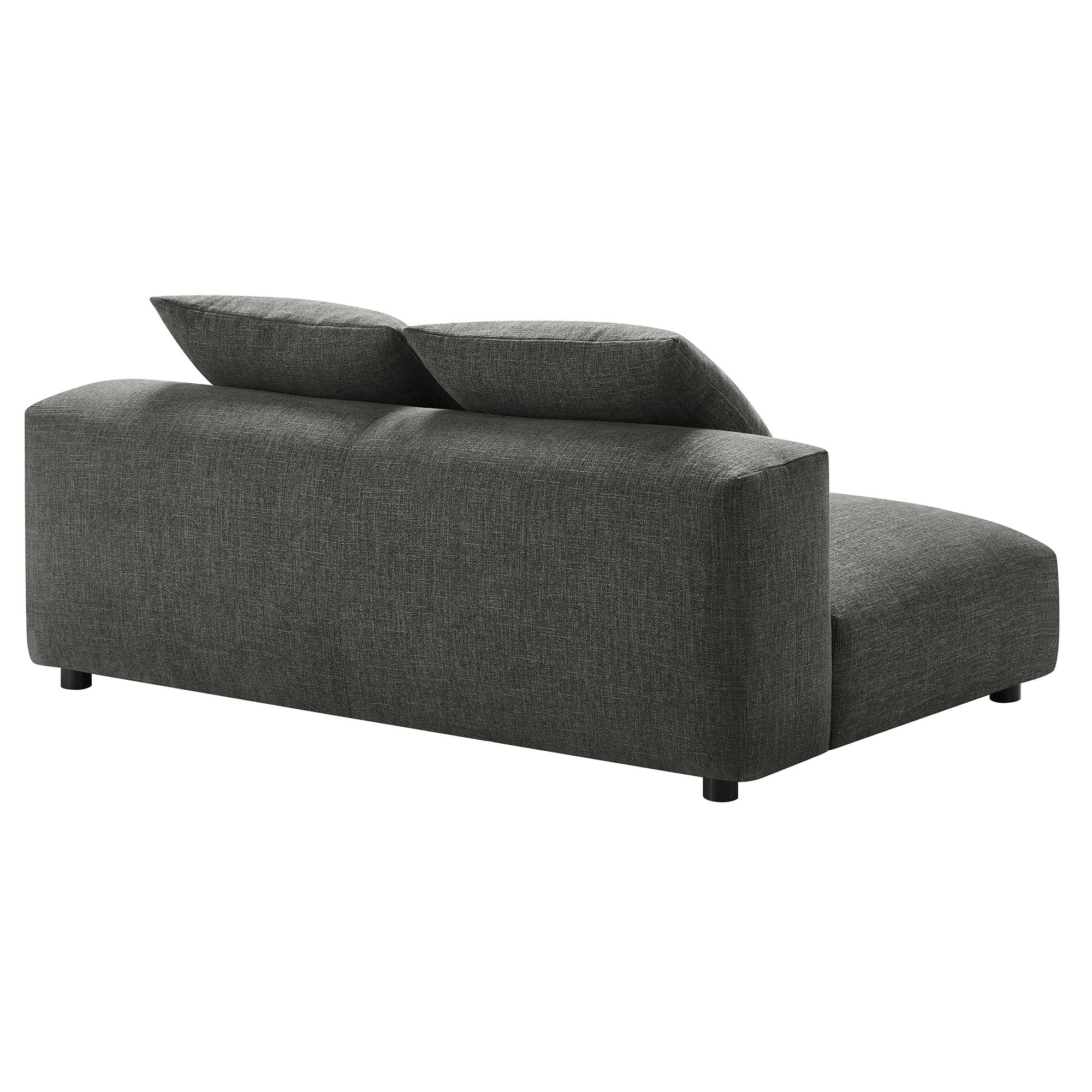 Solace Modular Upholstered Fabric Armless Loveseat, Charcoal