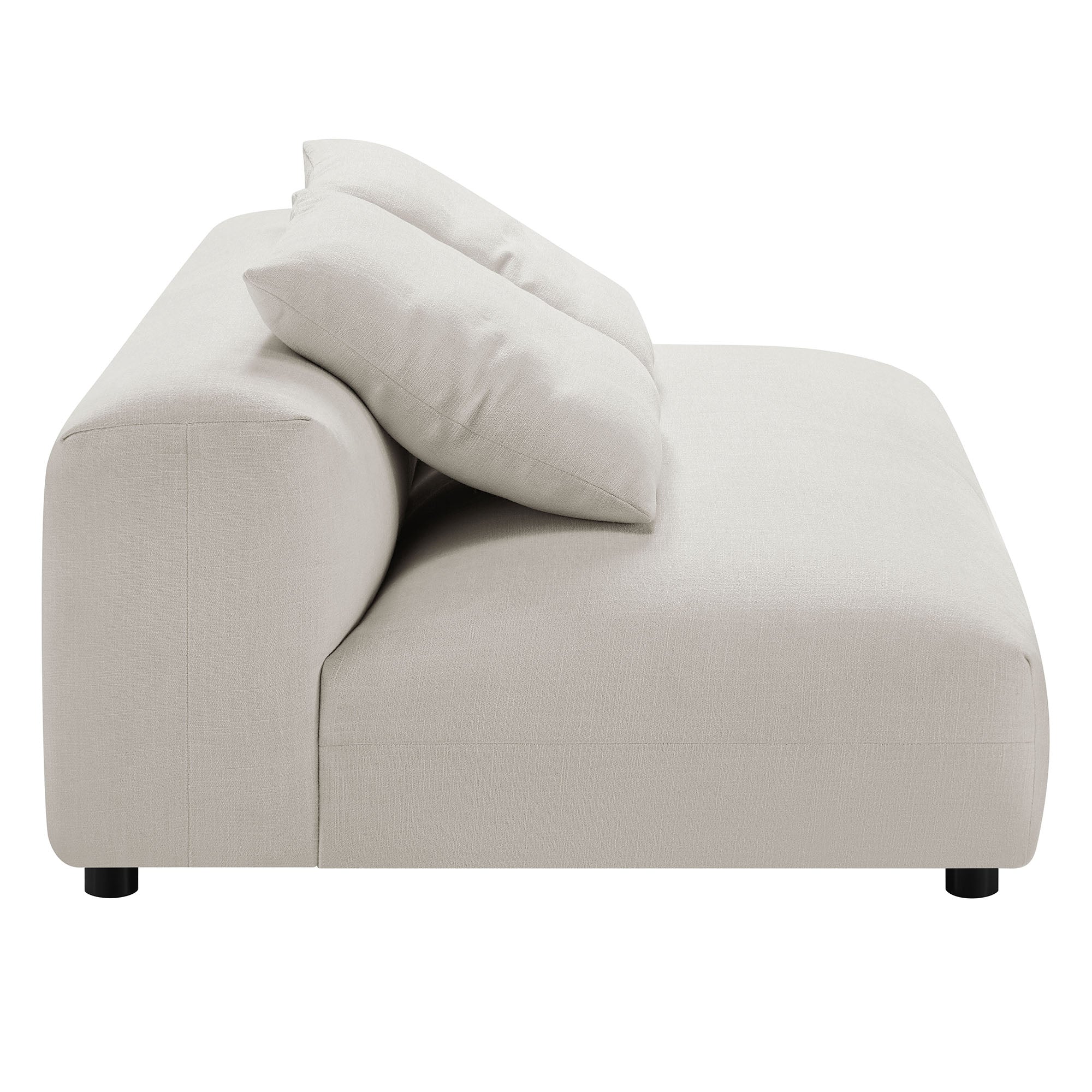 Solace Modular Upholstered Fabric Armless Loveseat, Salt