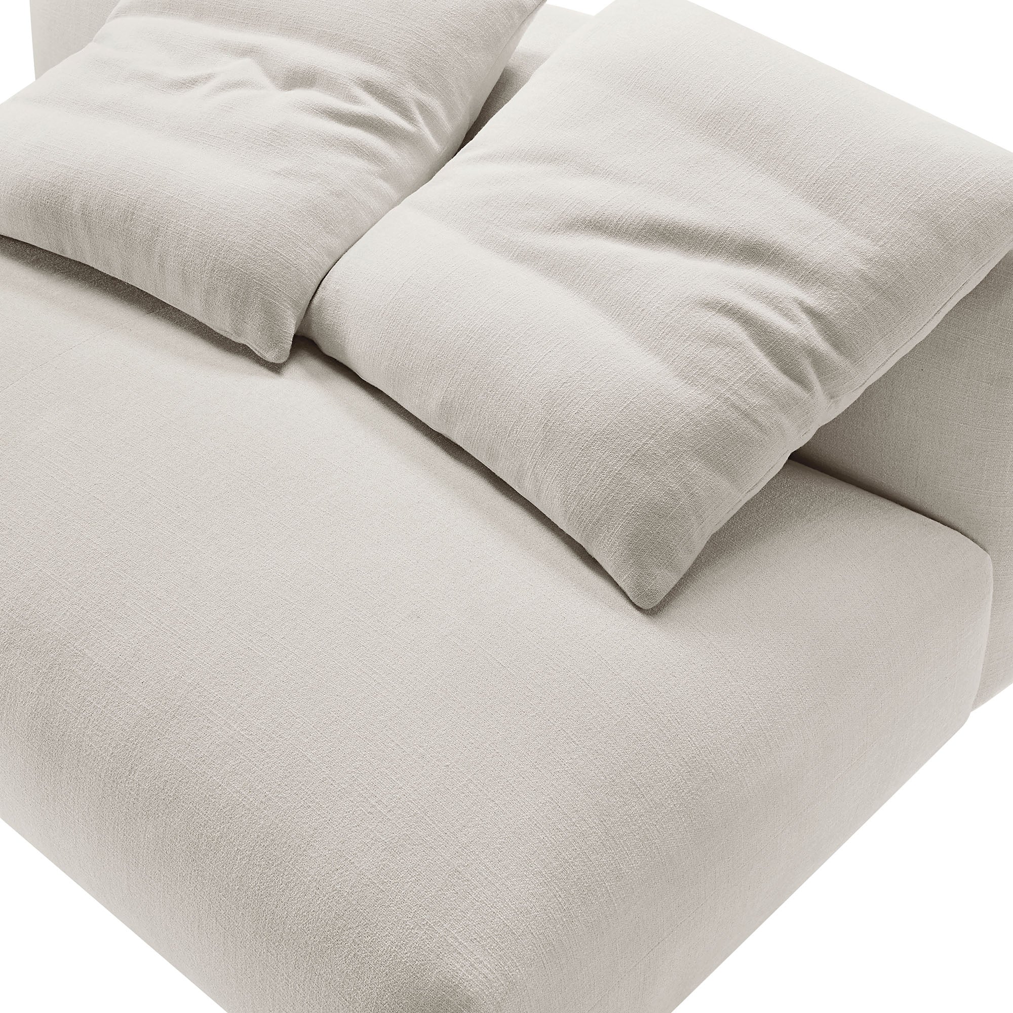 Solace Modular Upholstered Fabric Armless Loveseat, Salt