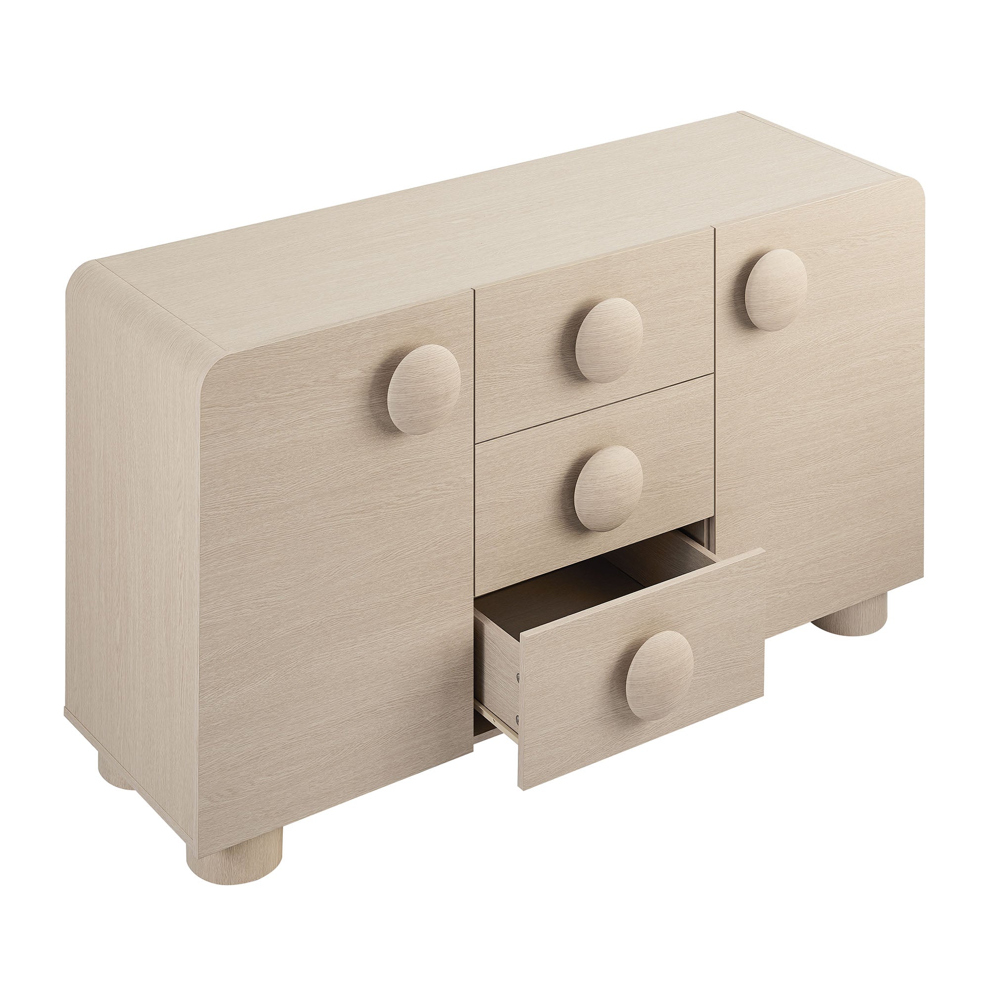 Sonnet 57" Sideboard Storage Cabinet, Ash
