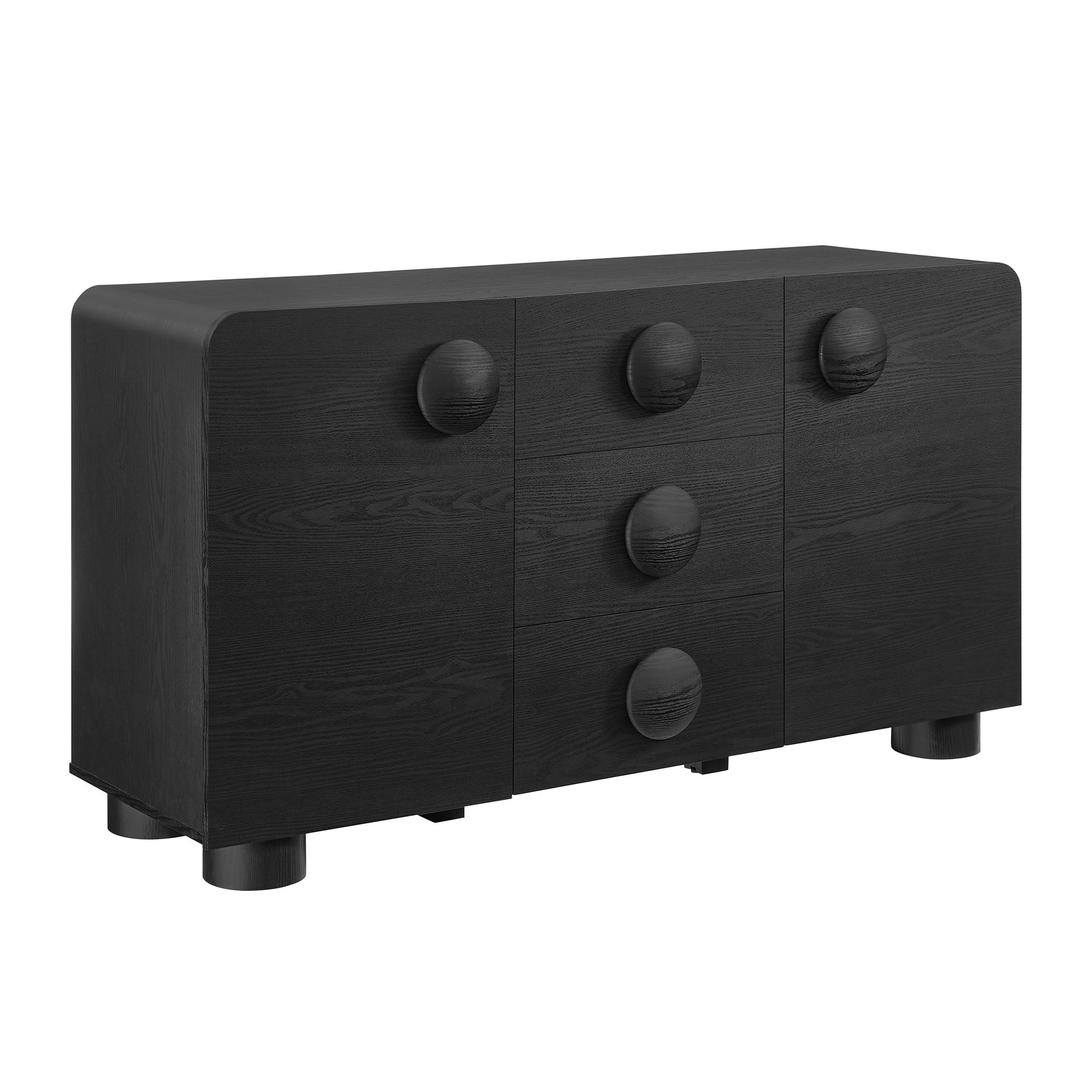 Sonnet 57" Sideboard Storage Cabinet, Black