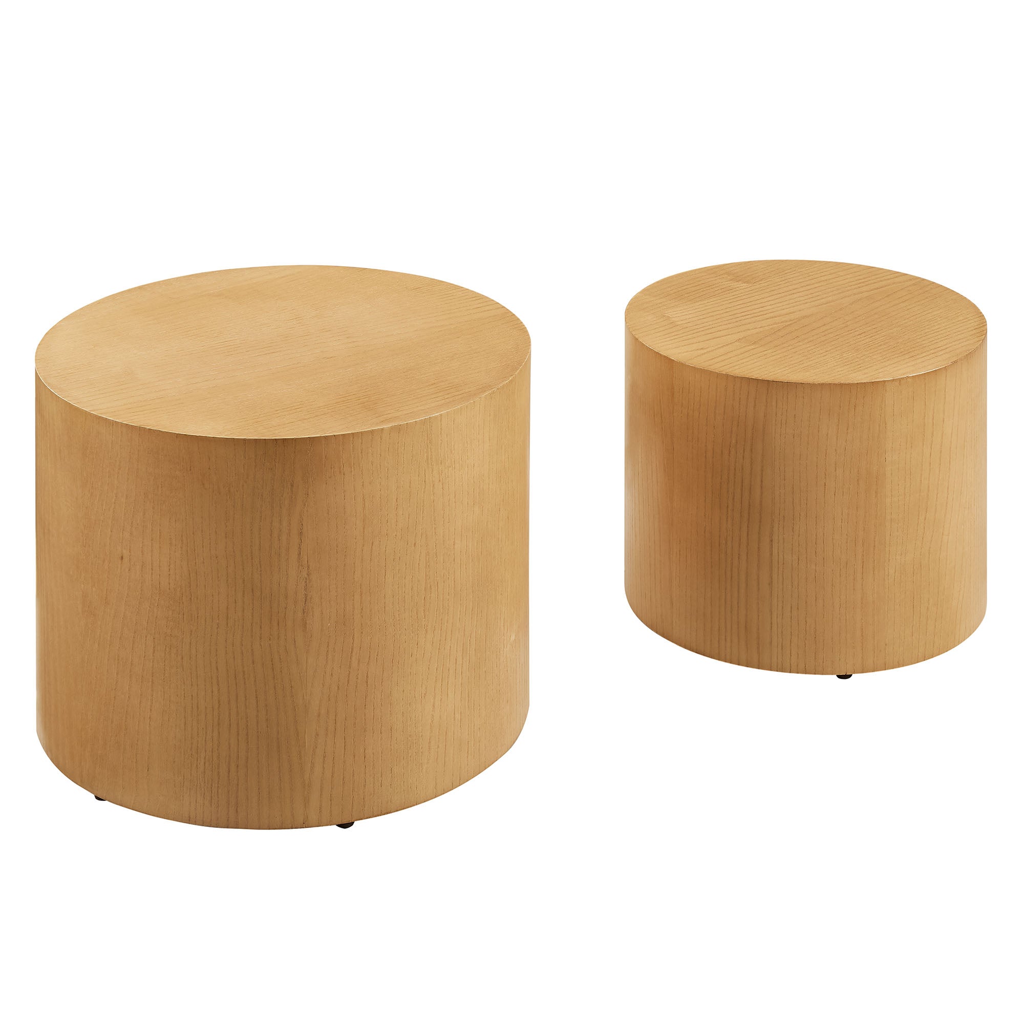 Amani Round Nesting Coffee Tables Set of 2, Natural