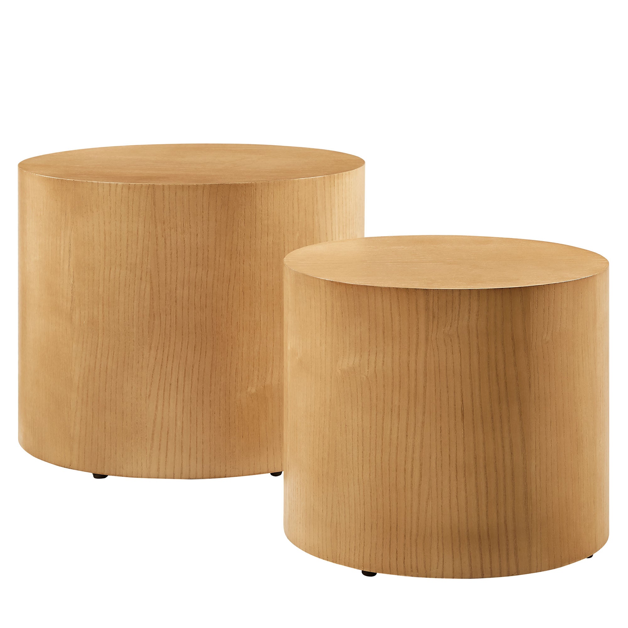 Amani Round Nesting Coffee Tables Set of 2, Natural