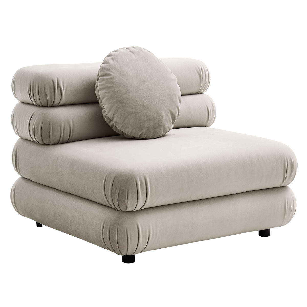 Jubilee 5-Piece Modular Performance Velvet Sectional Sofa, Almond