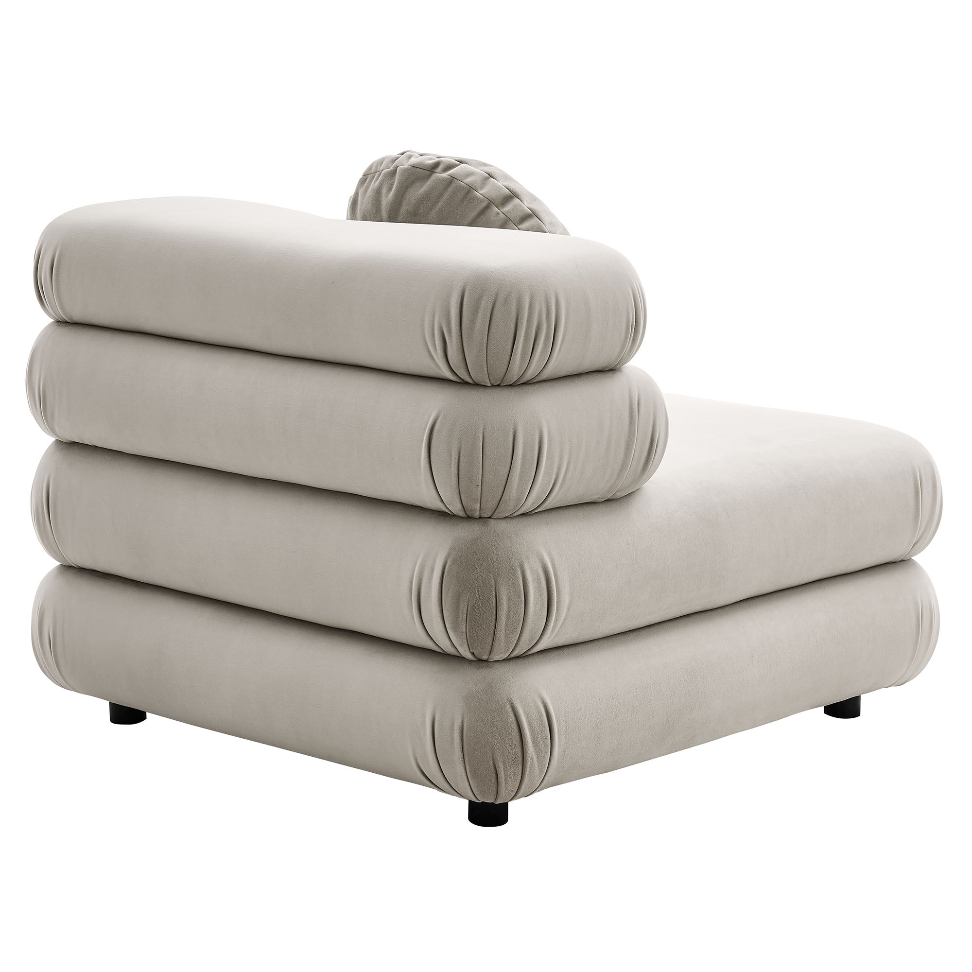 Jubilee Modular Performance Velvet Armless Chair, Almond
