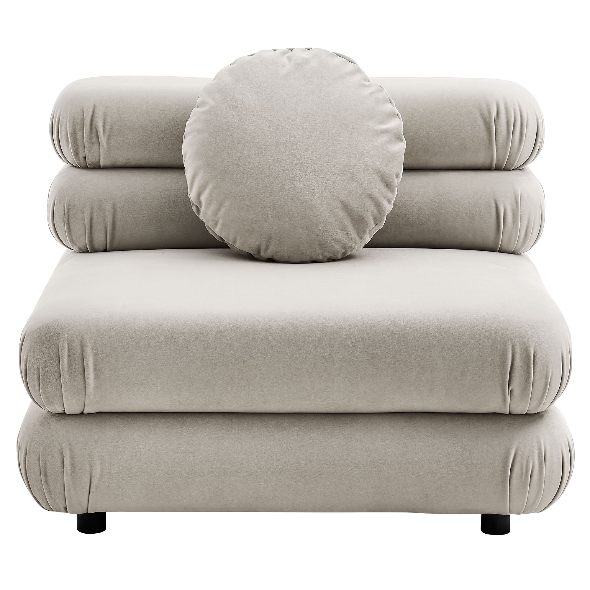 Jubilee Modular Performance Velvet Armless Chair, Almond