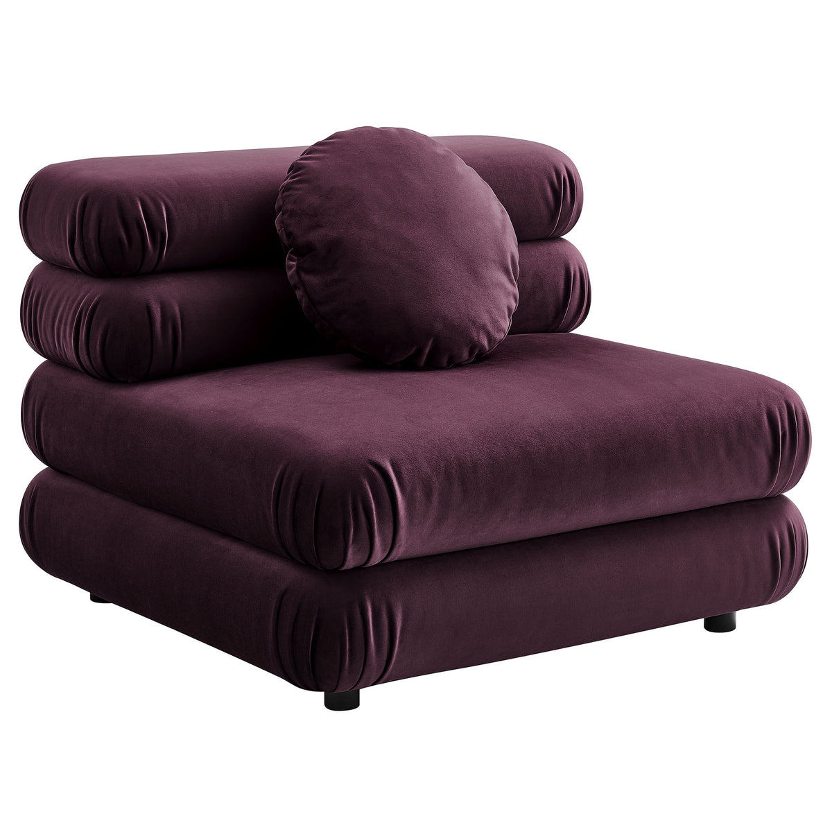 Jubilee 5-Piece Modular Performance Velvet Sectional Sofa, Mulberry