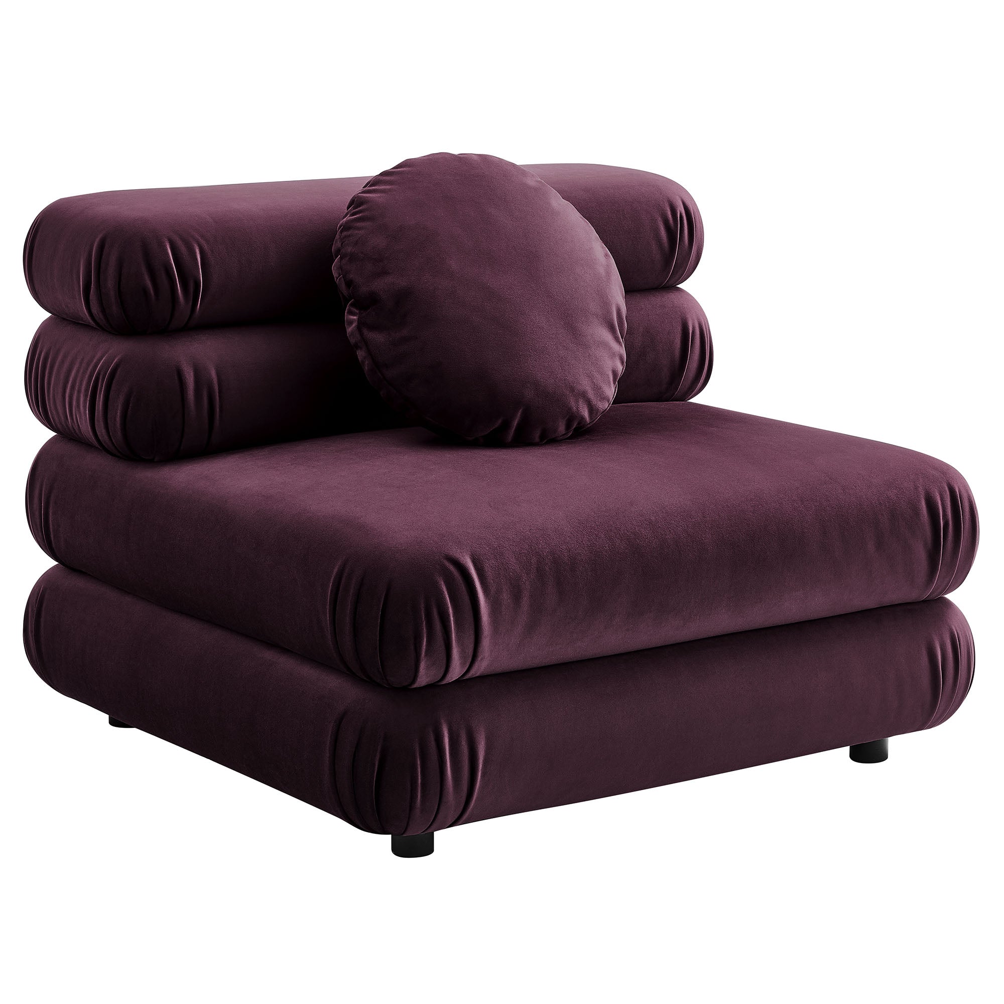 Jubilee 3-Piece Modular Performance Velvet Sectional Sofa, Mulberry