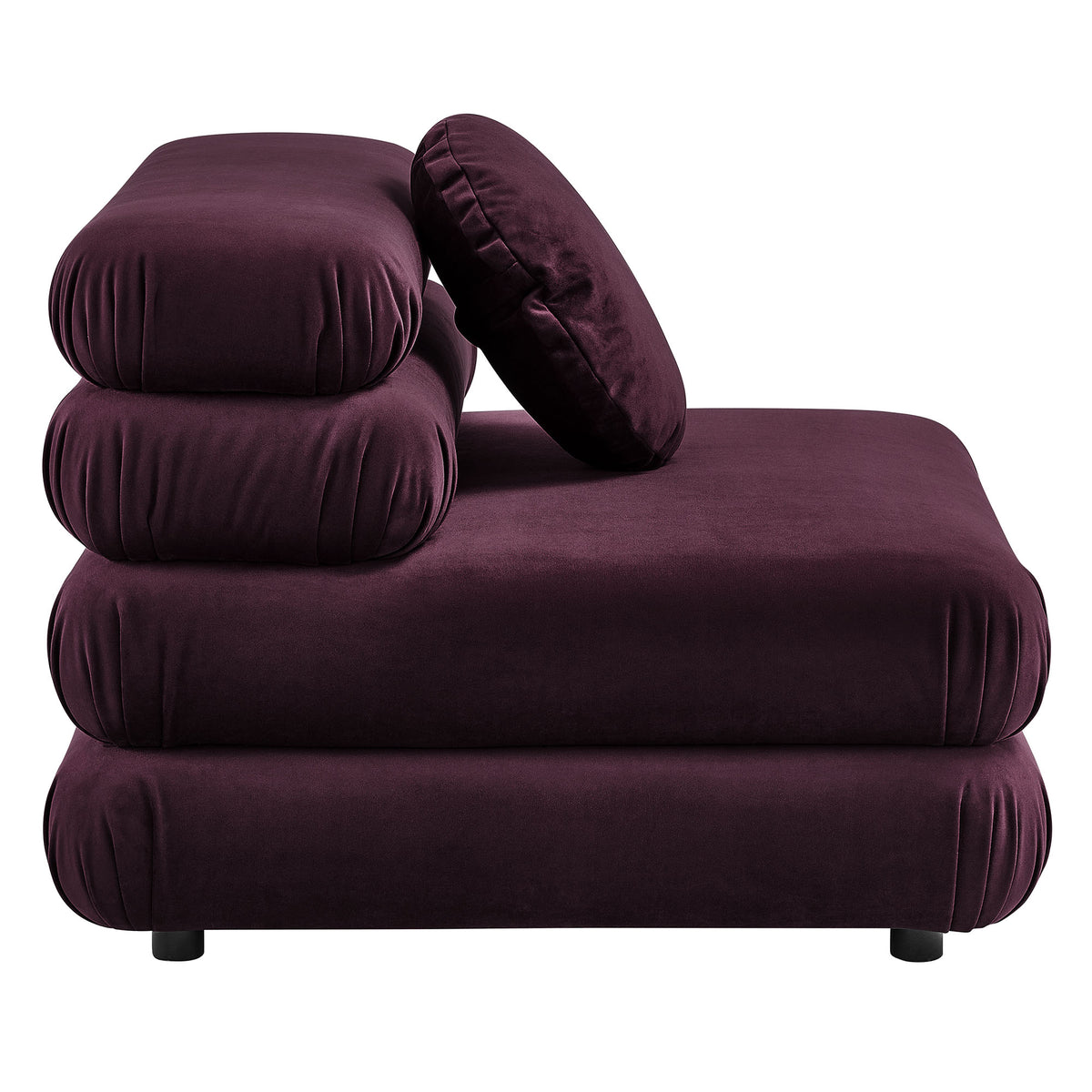 Jubilee 5-Piece Modular Performance Velvet Sectional Sofa, Mulberry
