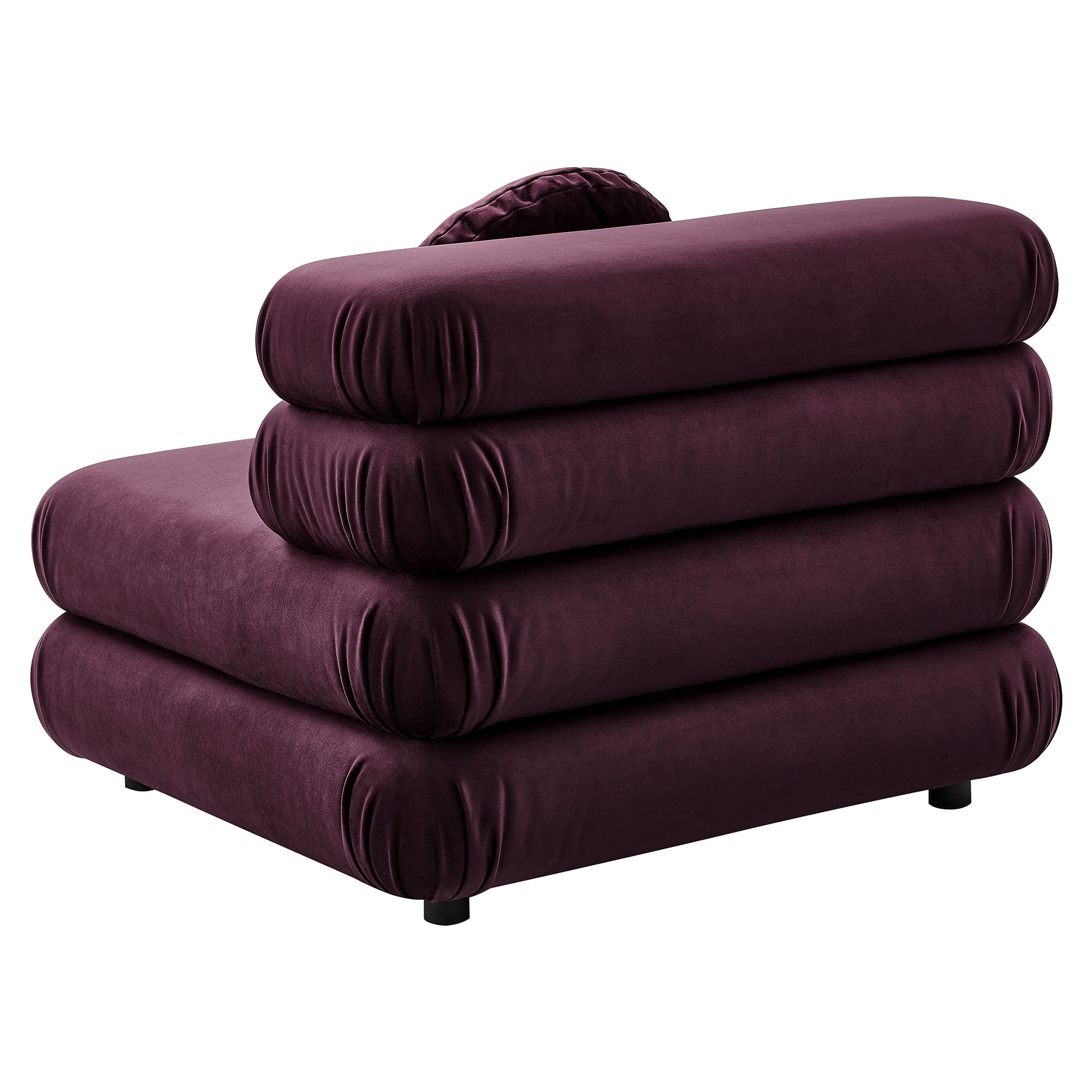 Jubilee Modular Performance Velvet Armless Chair, Mulberry