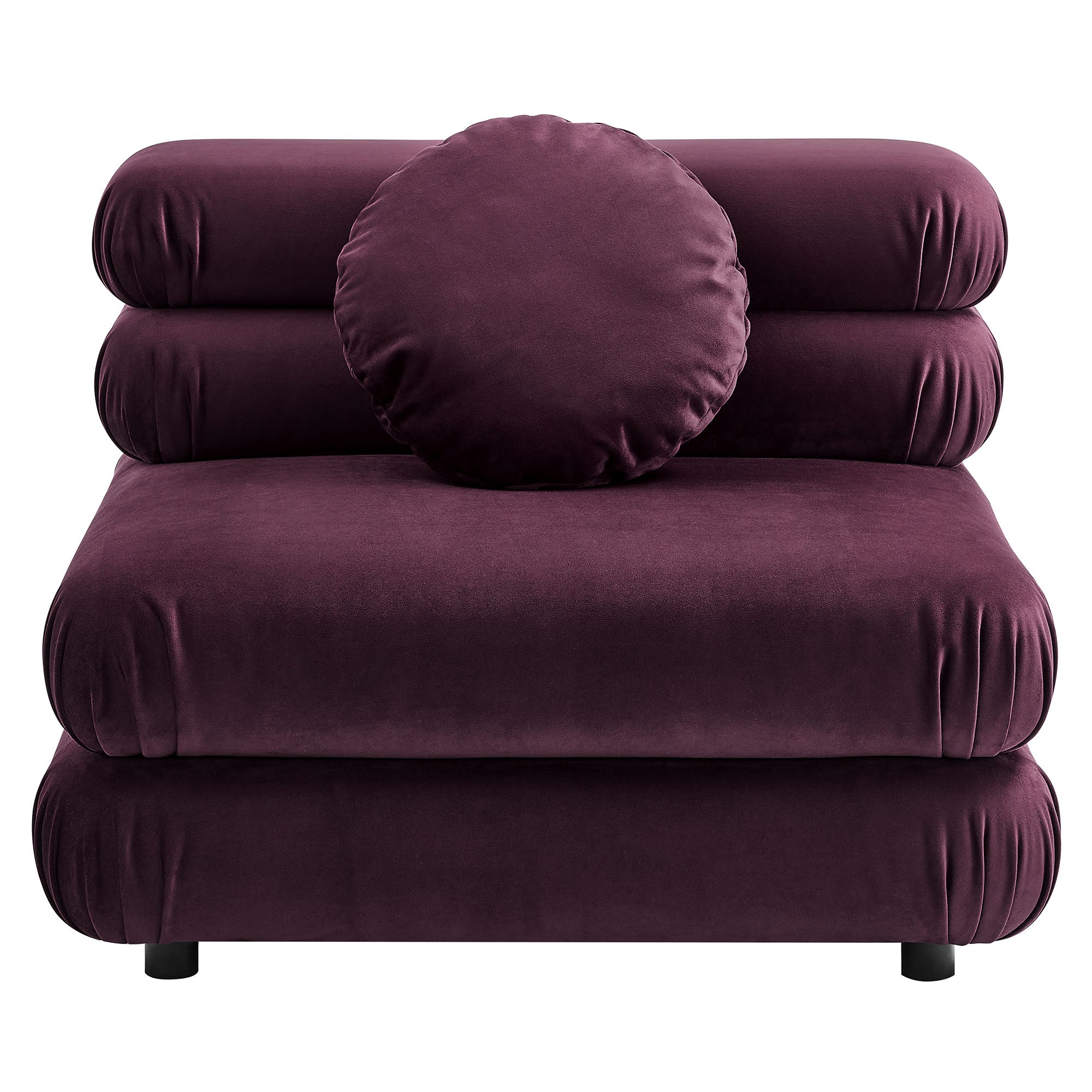 Jubilee Modular Performance Velvet Armless Chair, Mulberry