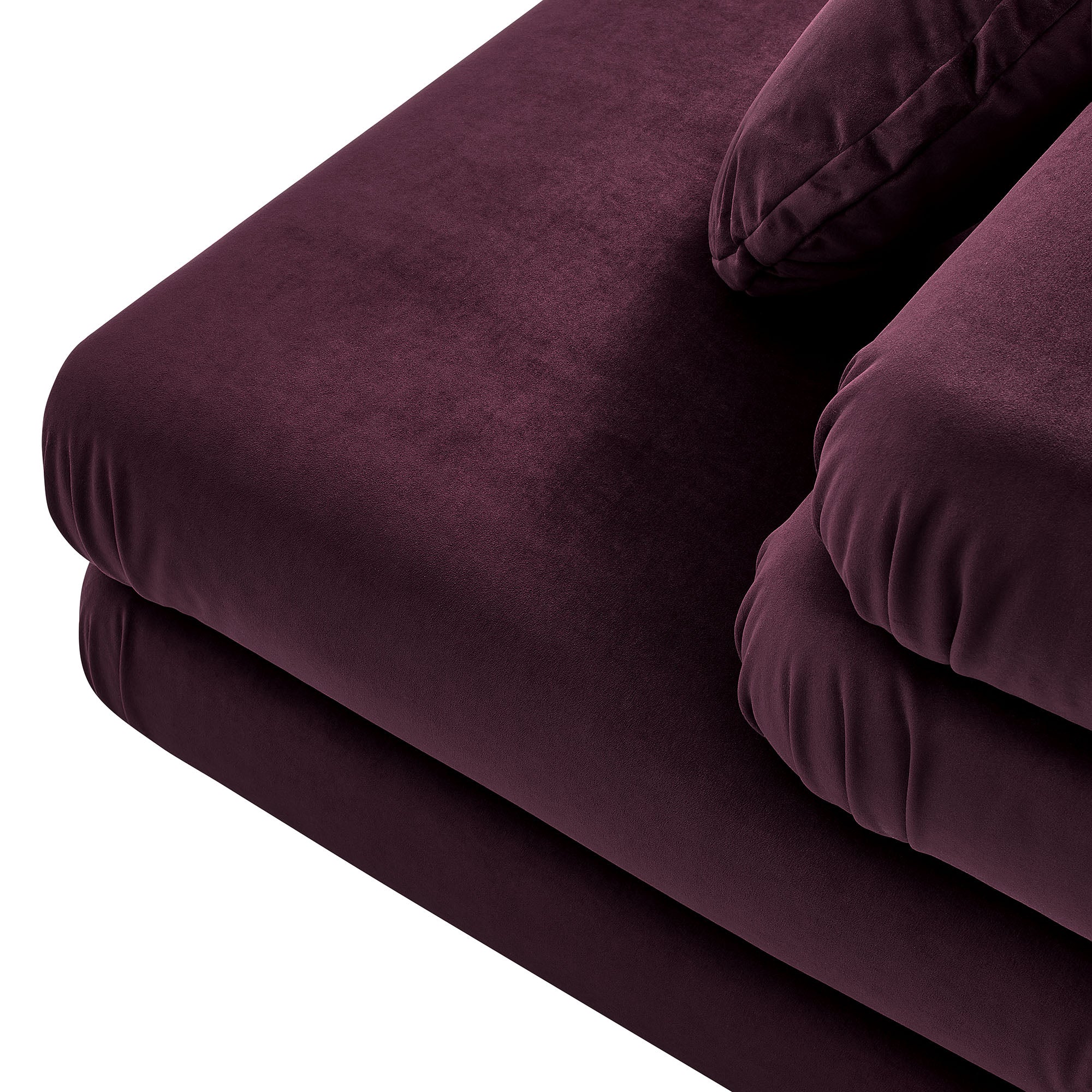 Jubilee Modular Performance Velvet Armless Chair, Mulberry