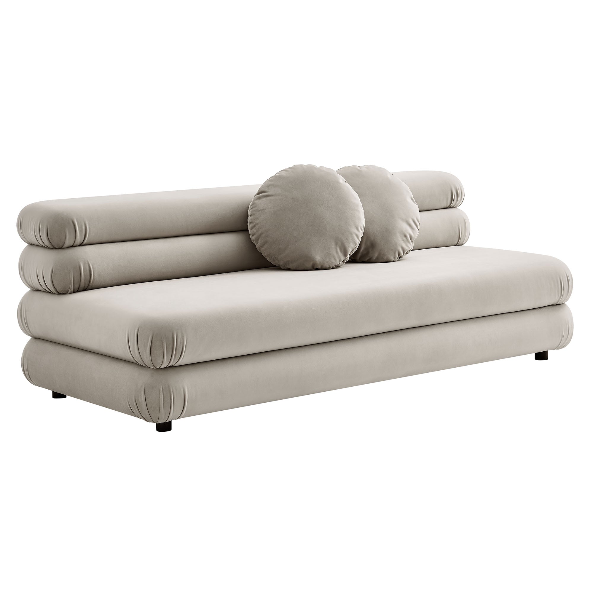 Jubilee Modular Performance Velvet Armless Loveseat, Almond