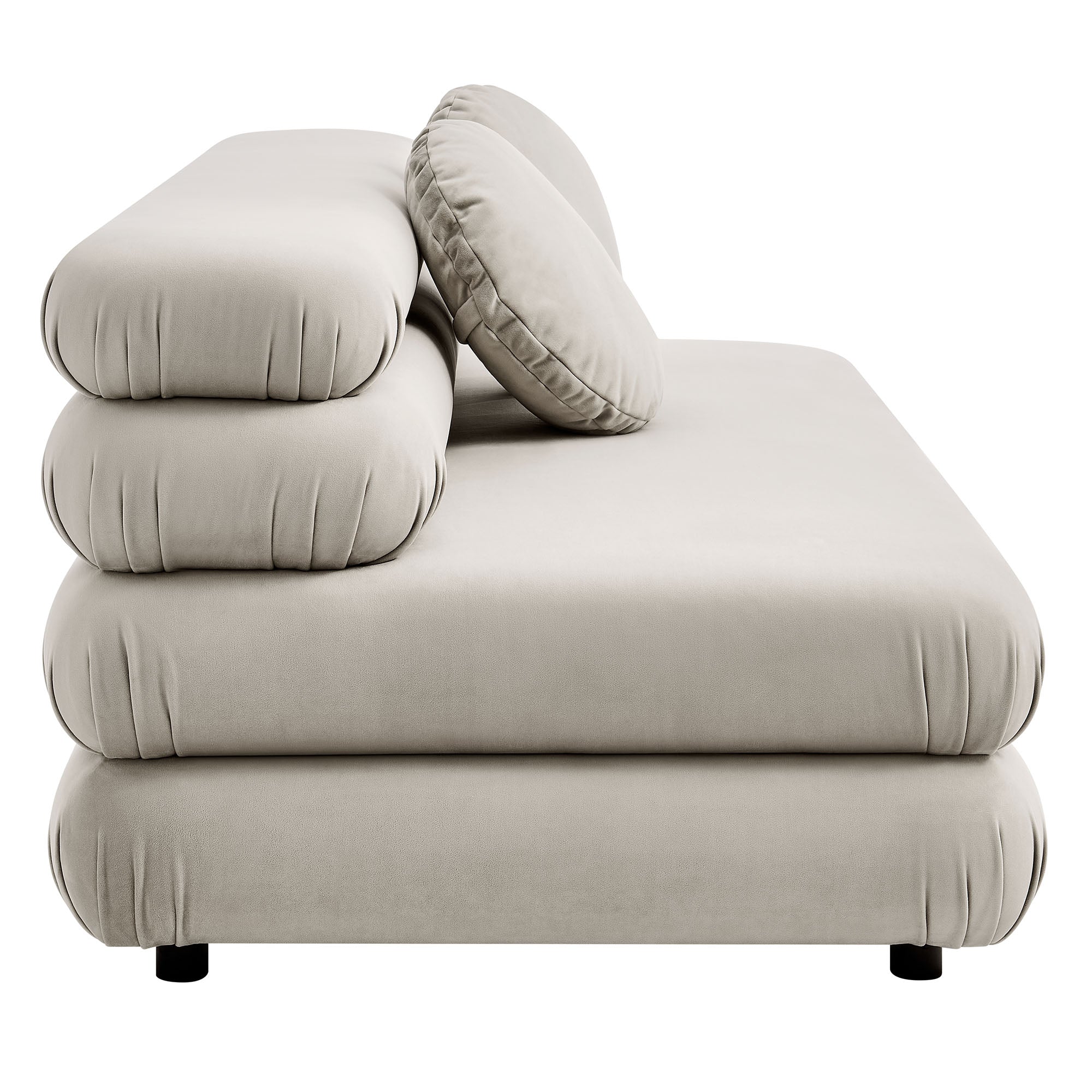 Jubilee Modular Performance Velvet Armless Loveseat, Almond