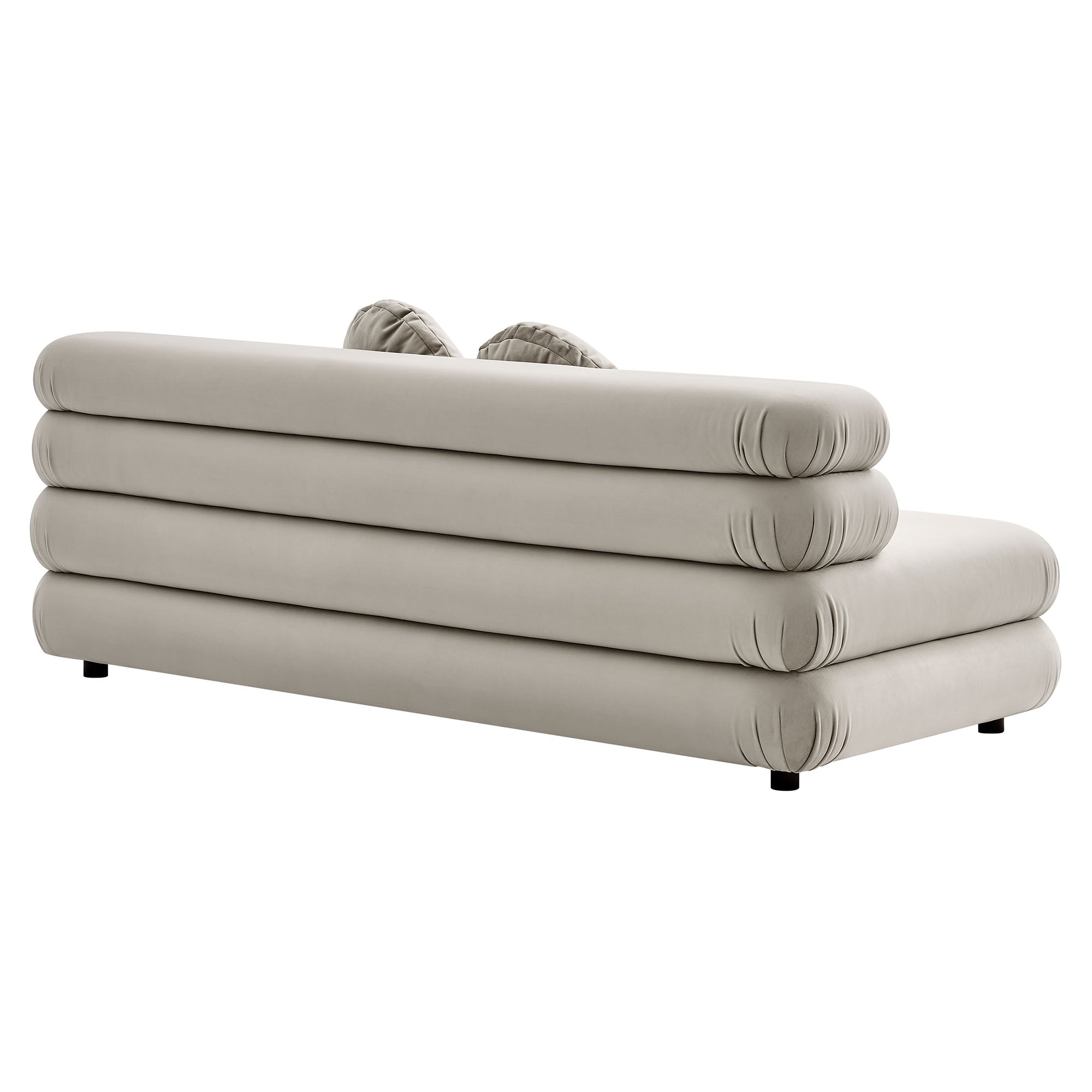 Jubilee Modular Performance Velvet Armless Loveseat, Almond